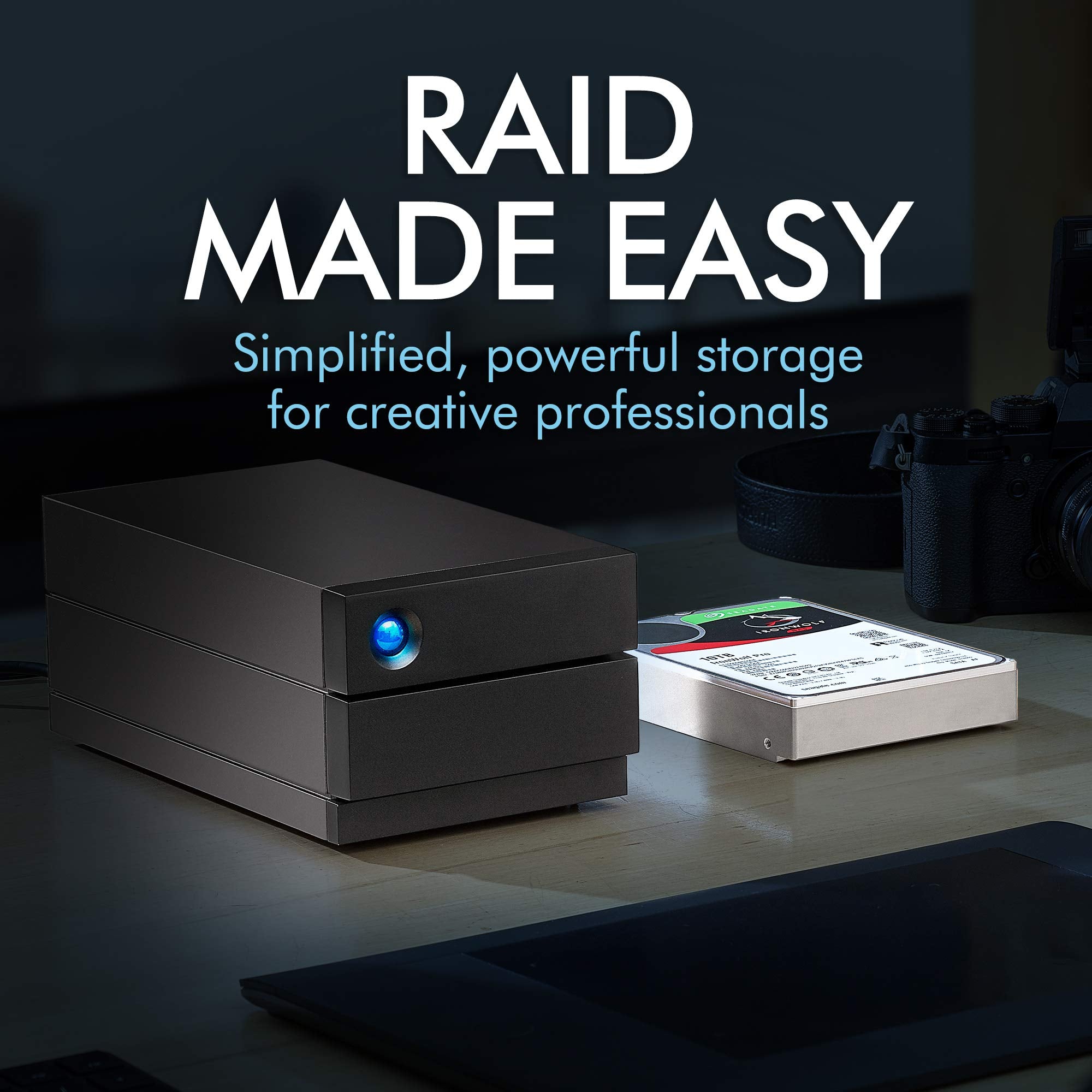 Lacie 2Big Raid 8Tb External Hard Drive Desktop Hdd - Usb-C, 7200 Rpm Enterprise Class Drives, For Mac And Pc Desktop, Rescue Se