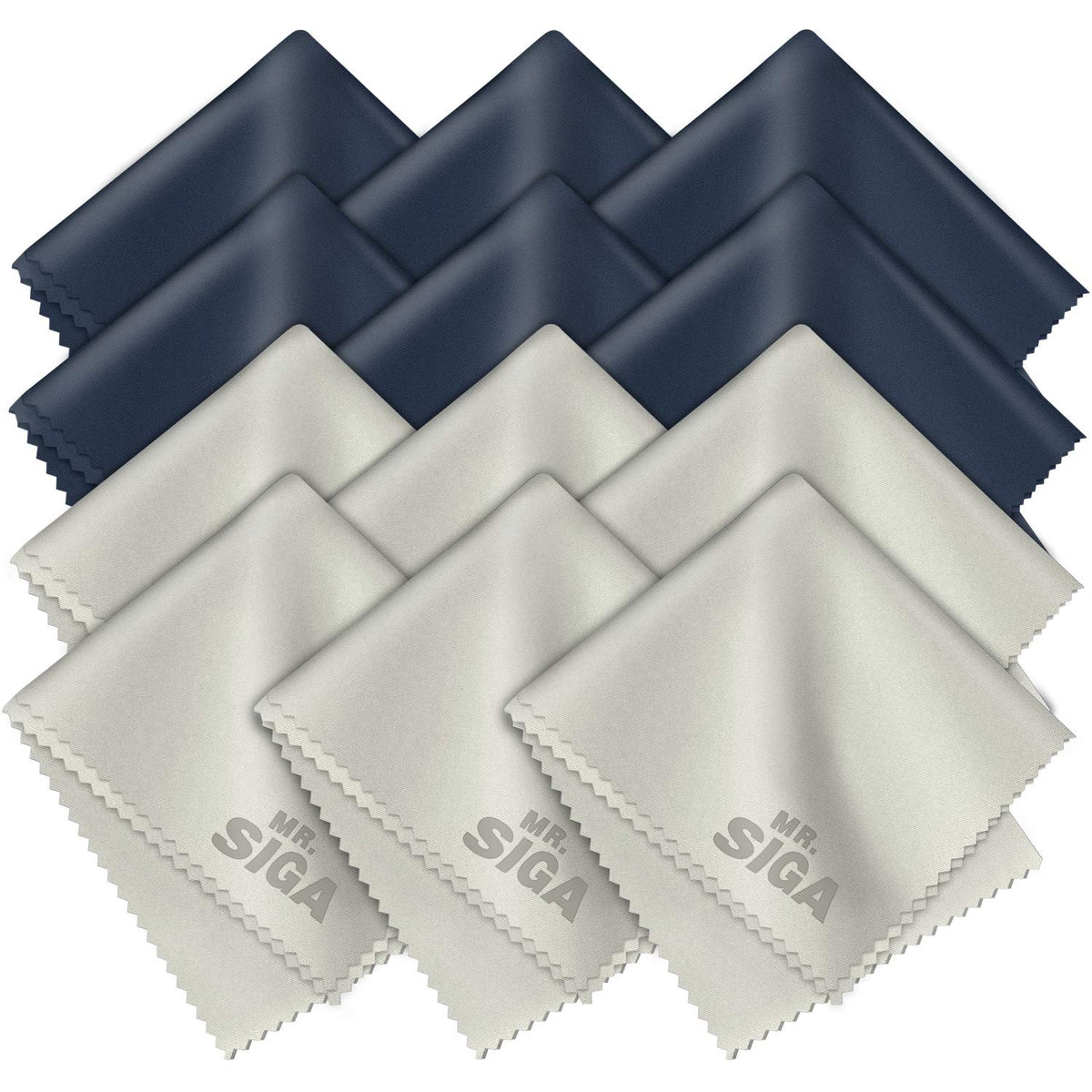 Mr.Siga Premium Microfiber Cleaning Cloths For Lens, Eyeglasses, Screens, Tablets, Glasses, 12 Pack, 6 X 7 Inches (15 X 18 Cm), 