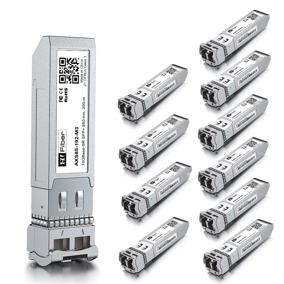 10 Pack 10G Multimode Sfp+ Lc Module, 10Gbase Sr Fiber Transceiver For Ubiquiti Unifi Uf Mm 10G, Mikrotik, Netgear, D Link,Tp Li