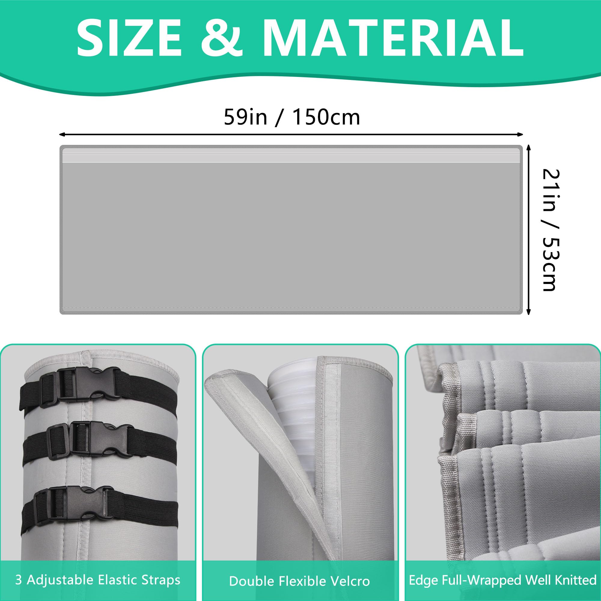 Nuhago Portable Air Conditioner Hose Cover, Portable Ac Hose Duct Vent Insulation Sleeve Ac Hose Insulated Cover Wrap For 5'' &