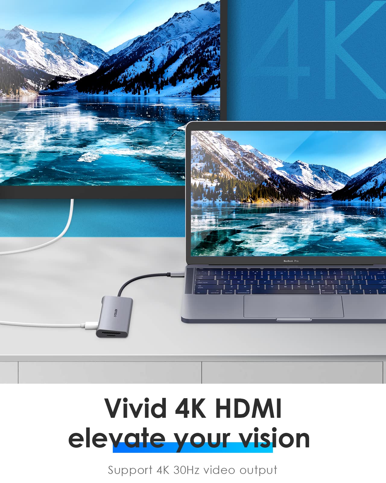 Lention Usb C Multiport Hub With 4K Hdmi, 3 Usb 3.0, Sd/Micro Sd 3.0 Card Reader, 100W Pd Compatible 2023 2016 Macbook Pro, New