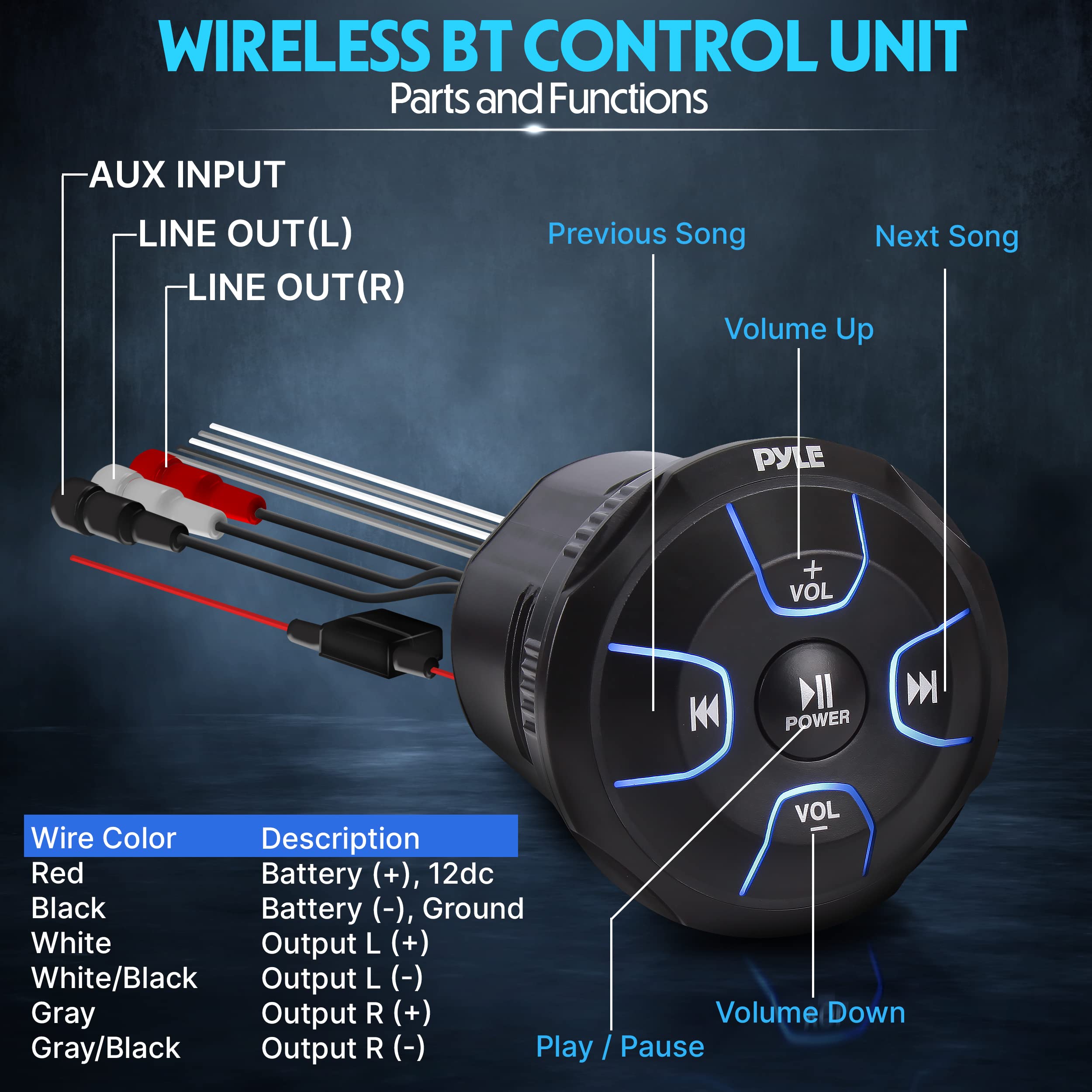 Pyle 2-Way Dual Bluetooth Off-Road Speakers - 4 Inch 800W Marine Waterproof Wakeboard, Full Range Outdoor For Atv, Snow Mobile U