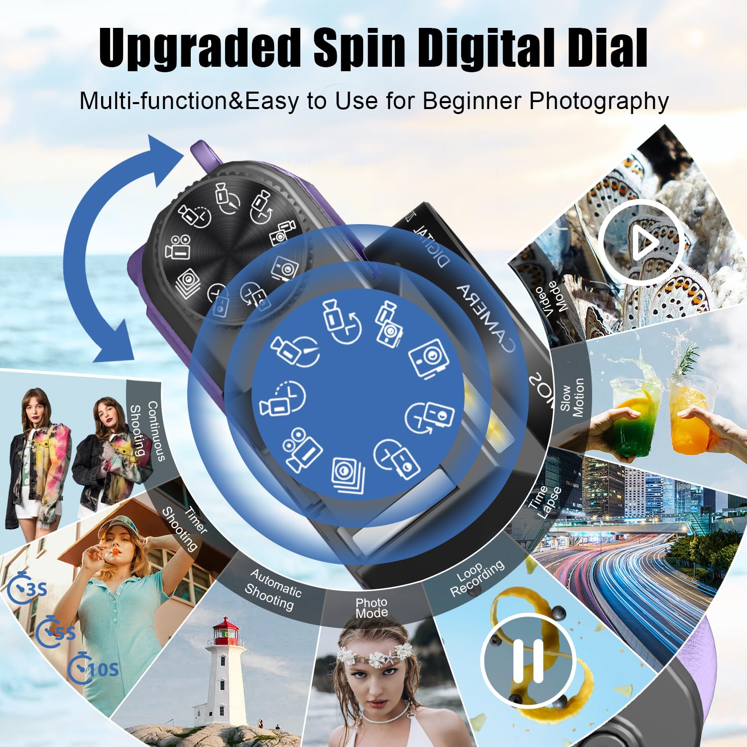 6K Digital Camera For Photography, 64Mp Vlogging Camera For Youtube With 3  180 Flip Screen, 16X Zoom Autofocus Compact Travel B