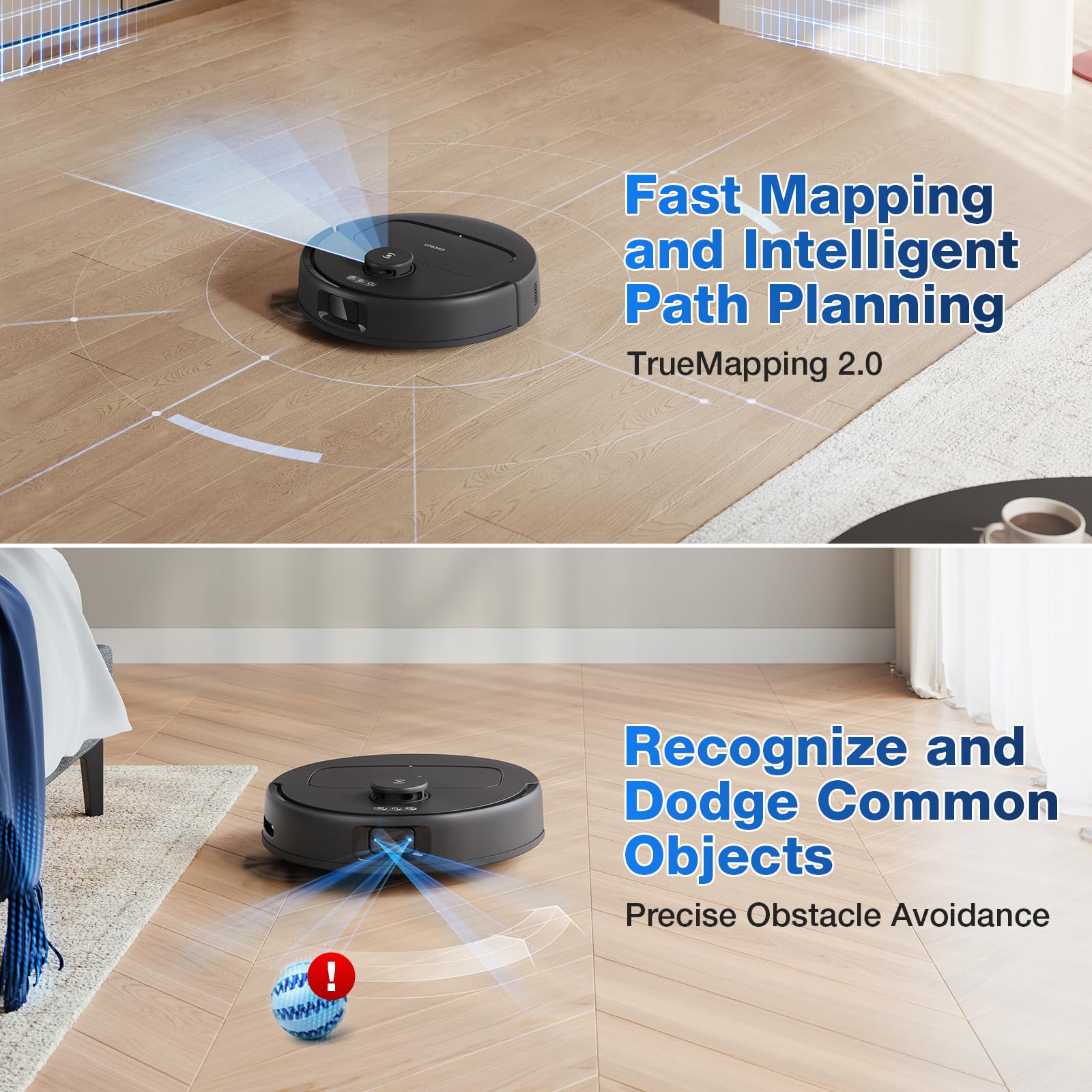 Ecovacs Deebot N30 Pro Omni Robot Vacuum And Mop, 10000Pa Suction, Truedge Adaptive Edge Mopping, Zerotangle 2.0 Technology,140?