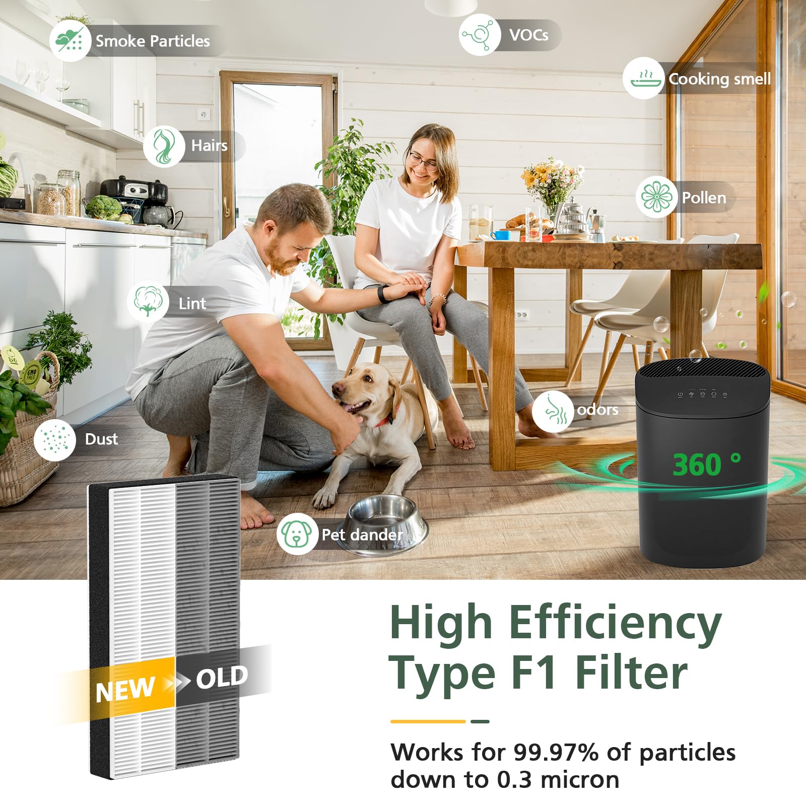 4 Pack F1 Fil Ter Replacement Compatible With 3M Filtrete Room C01 T02 Models Fap C01 F1, Fap T02 F1, Fap C01Ba G1, Fap T02Wa G1