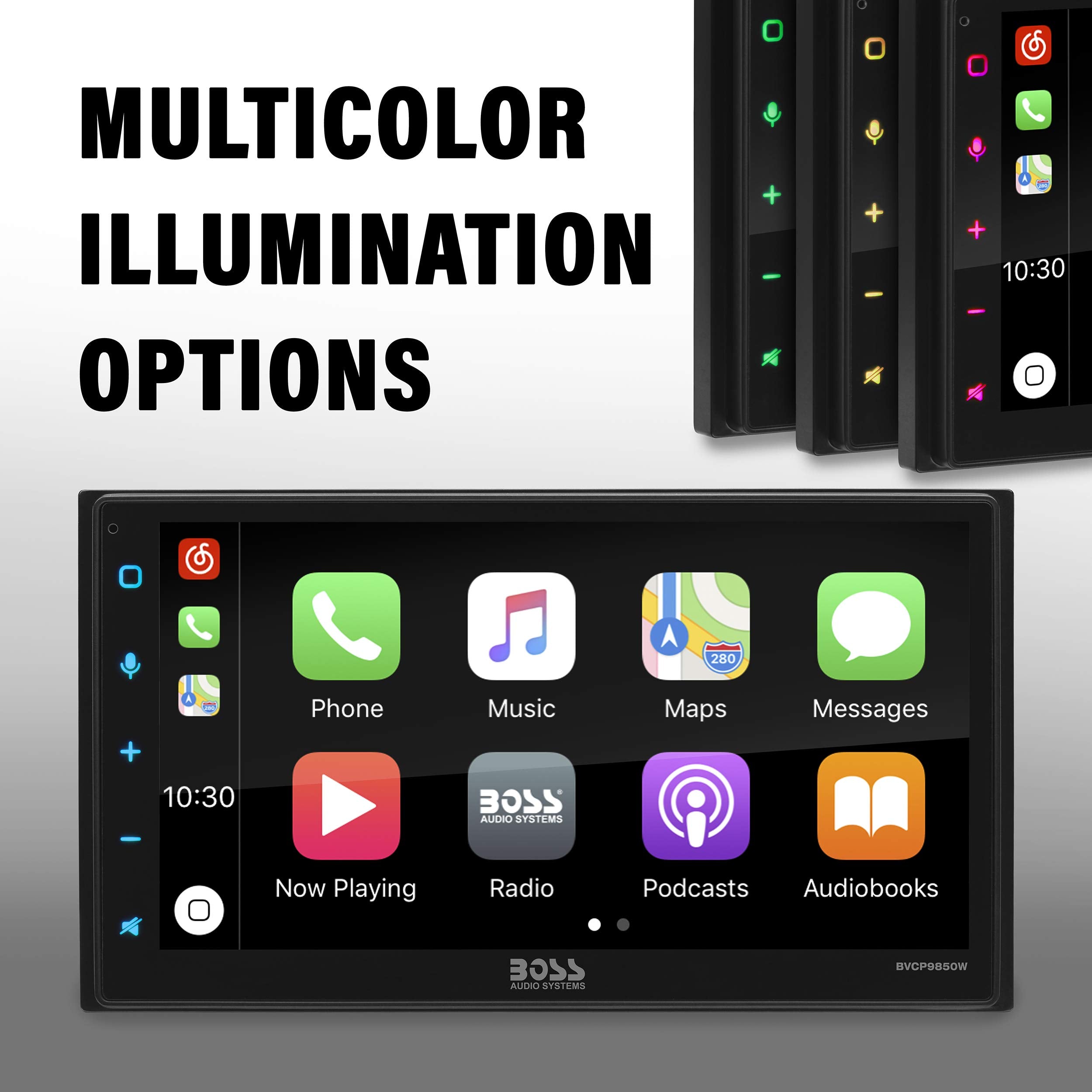 Boss Audio Systems Bvcp9850W Car Stereo   Wireless Apple Carplay & Android Auto, Double Din, 6.75 Inch Touchscreen, Bluetooth, N