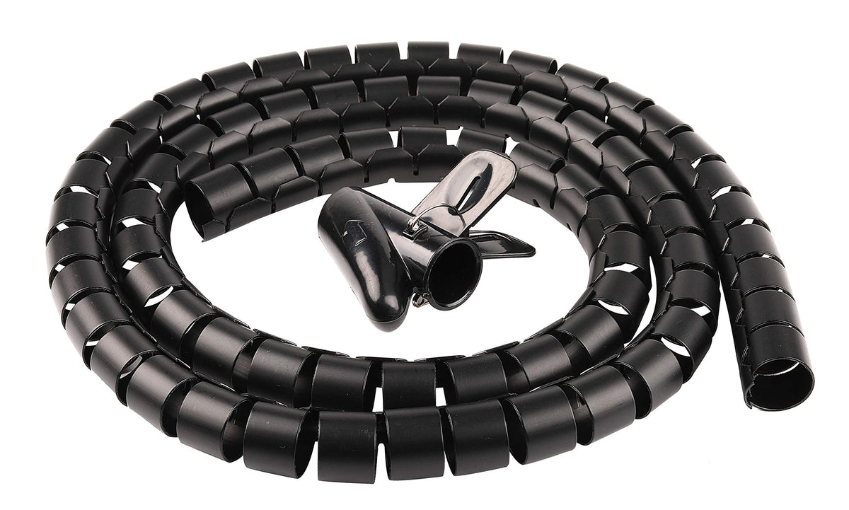 Chengsi Cable Sleeve Organizer Cord Wire Wrap Coiled Tube Cable Management Sleeve For Home Office Pc Tv (Black Length59Inches Di