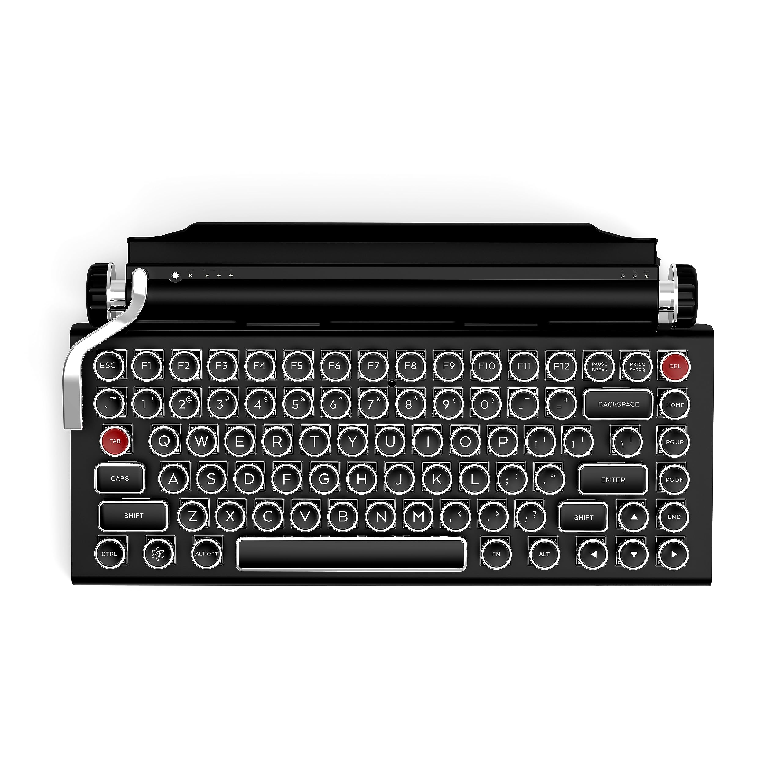 Qwerkytoys Qwerkywriter S Typewriter Inspired Retro Mechanical Wired & Wireless Keyboard With Tablet Stand