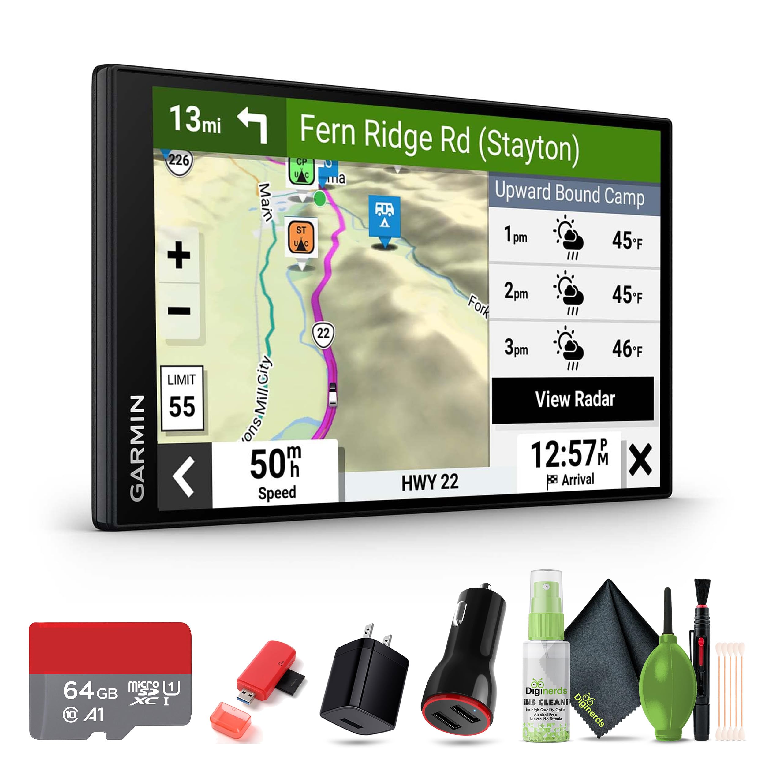 Garmin Rv 795 Gps Navigator 7    High-Resolution Display, Custom Rv Routing, Birdseye Satellite Imagery, Live Traffic & Weather,