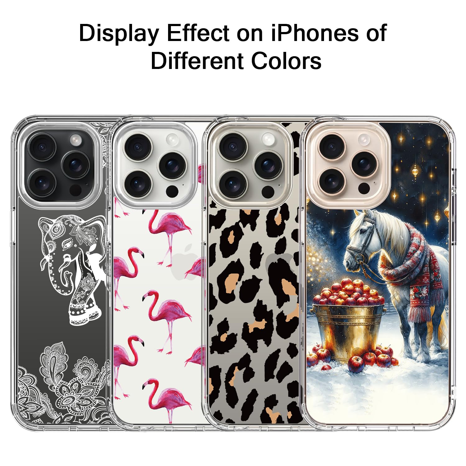 Bicol Christmas Phone Case For Iphone 16 Pro With Screen Protector, Enhanced Camera Protection - Wireless Charging - Slim Shockp