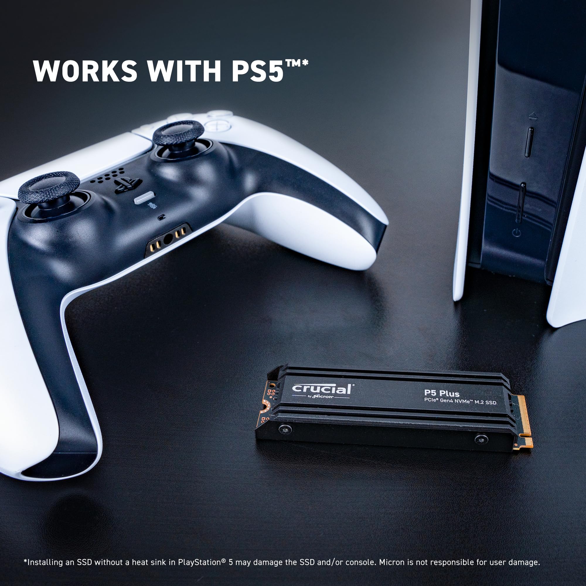 Crucial P5 Plus 2Tb Gen4 Nvme M.2 Ssd Internal Gaming Ssd With Heatsink, Compatible With Playstation 5(Ps5) - Up To 6600Mb/S - C