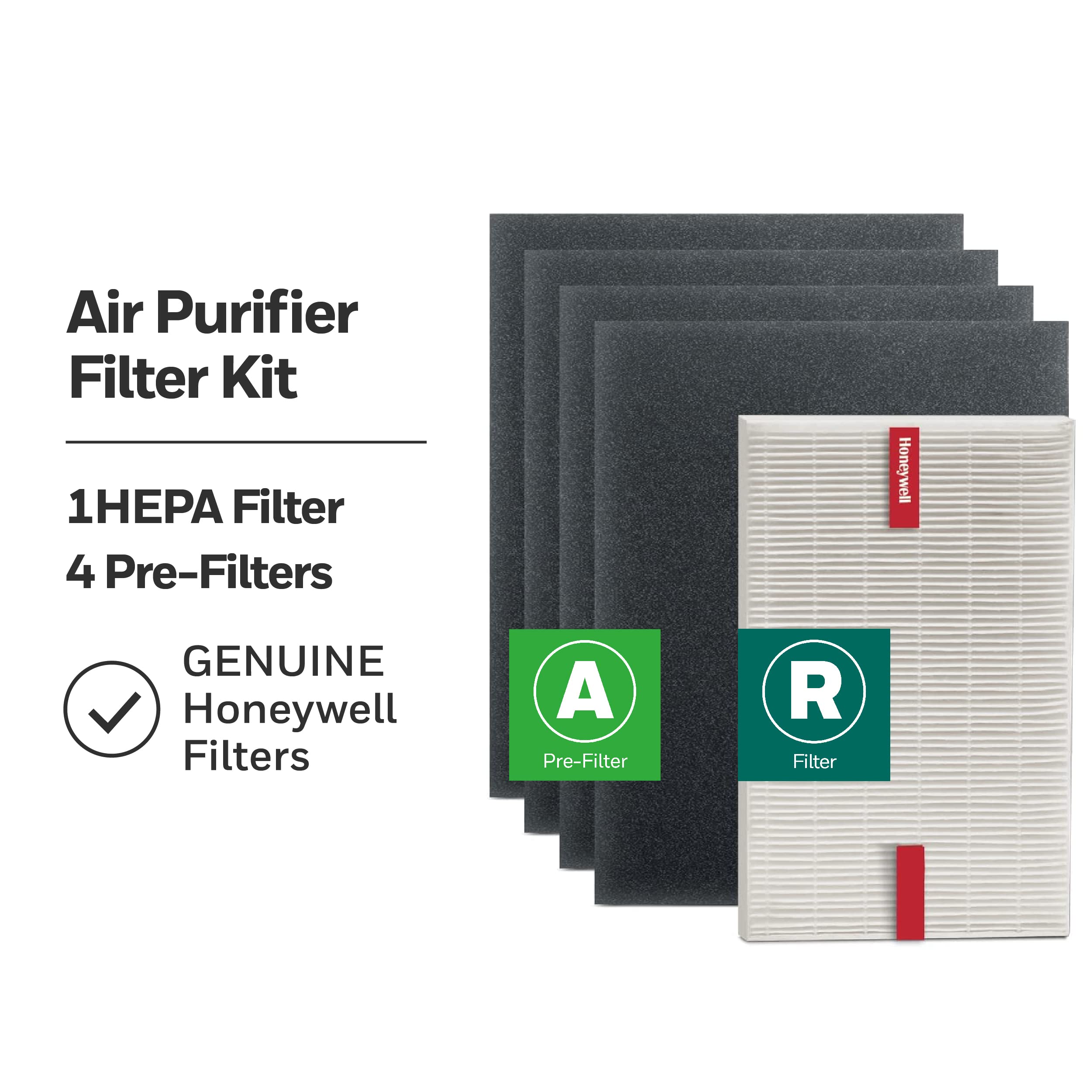 Honeywell Hepa Air Purifier Filter Kit   Includes 1 Hepa R Replacement Filter And 4 A Carbon Pre Cut Pre Filters   Airborne Alle