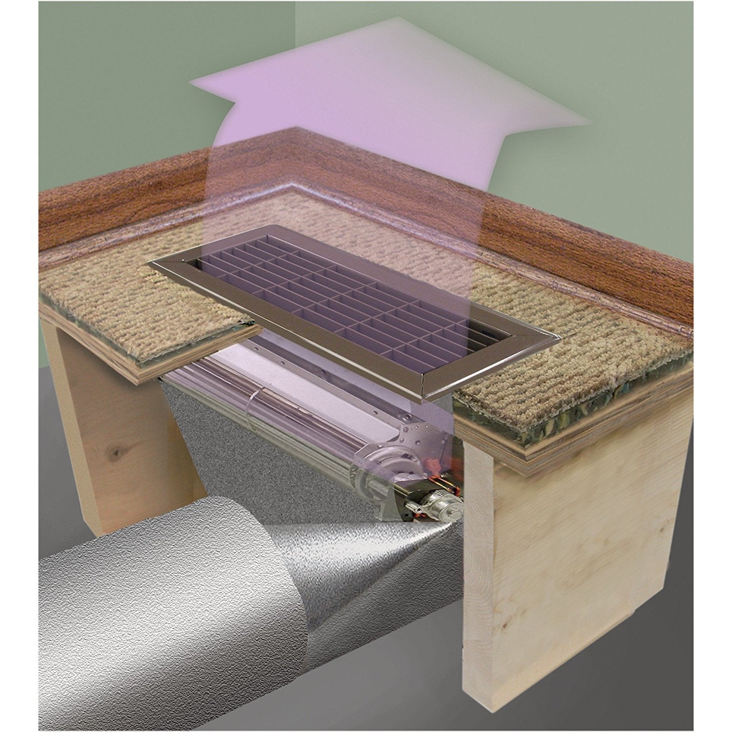 Tjernlund Rb12 Register Booster Fan 4 X 12'' Brown Grill