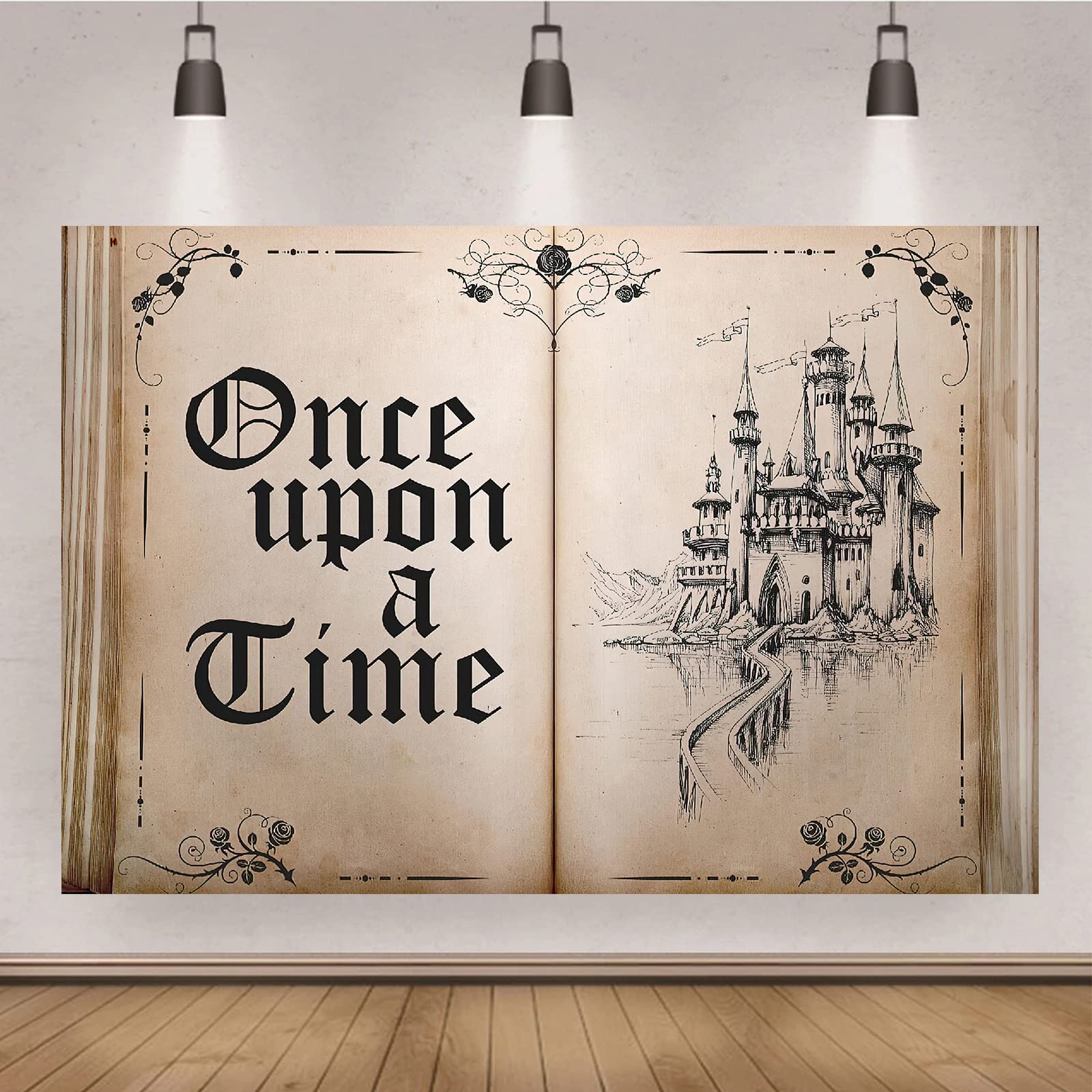 Fairy Tale Books Backdrop Once Upon A Time Backdrops Ancient Castle Princess Romantic Wedding Birthday Party Decorations Magic B