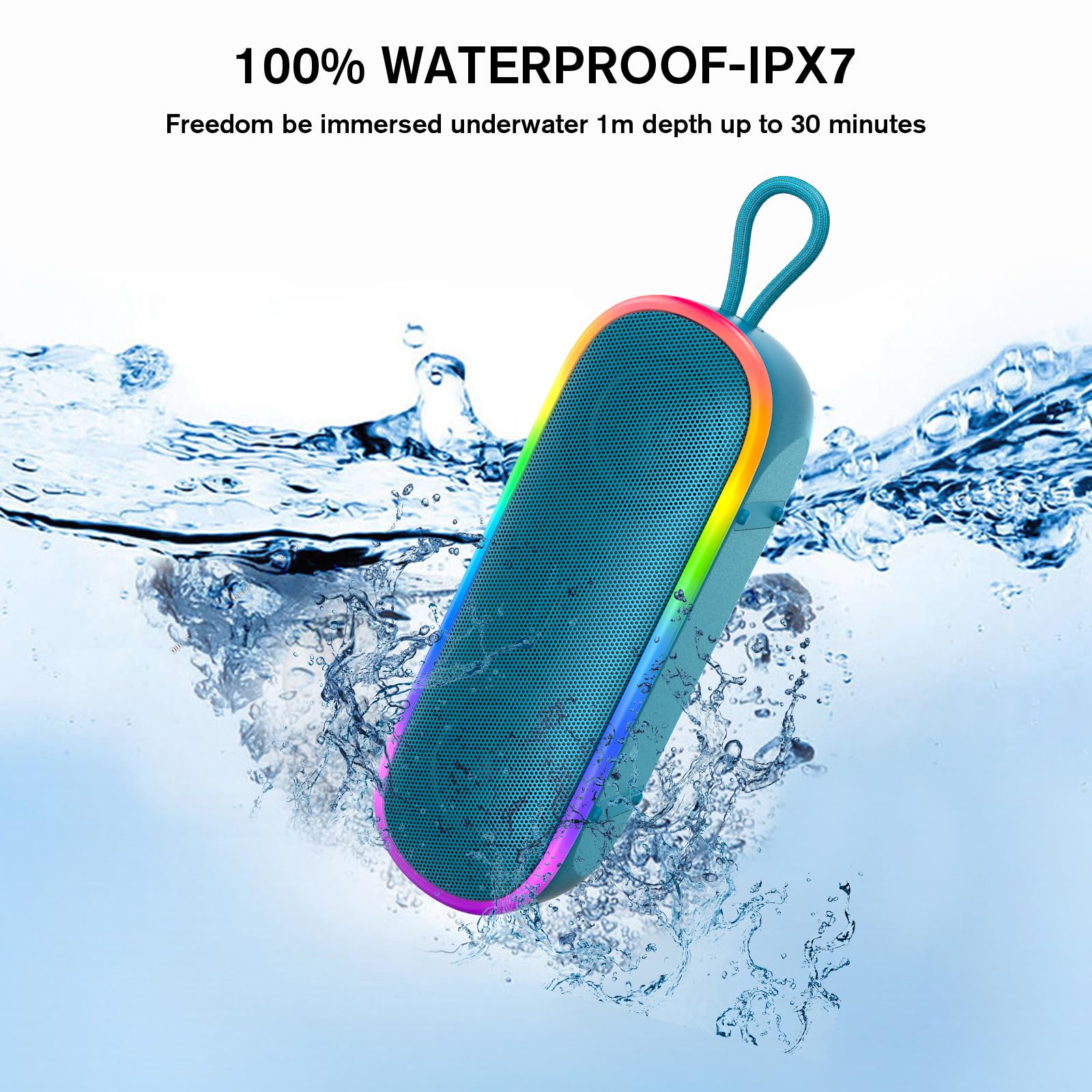 Meguo Bluetooth Speakers,Ipx7 Waterproof Speaker With 20W Powerful Sound,Portable Wireless Speakers With Extral Bass,For Beach P
