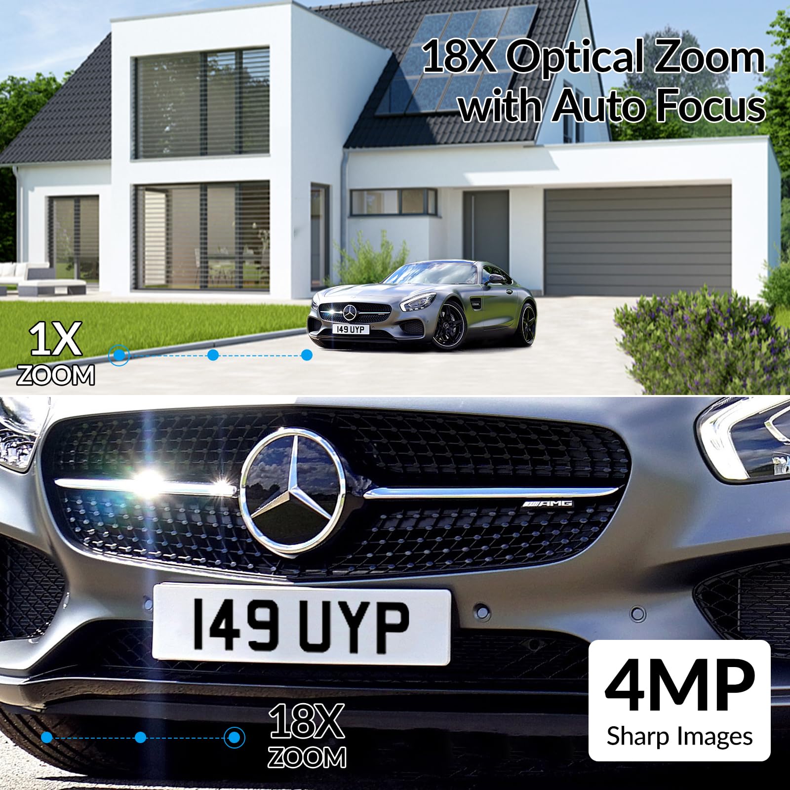 Foscam 4Mp Wifi Outdoor Camera, 18X Optical Zoom With Auto Tracking, 2.4/5Ghz Wifi Camera For Home Security, Person Vehicle Dete