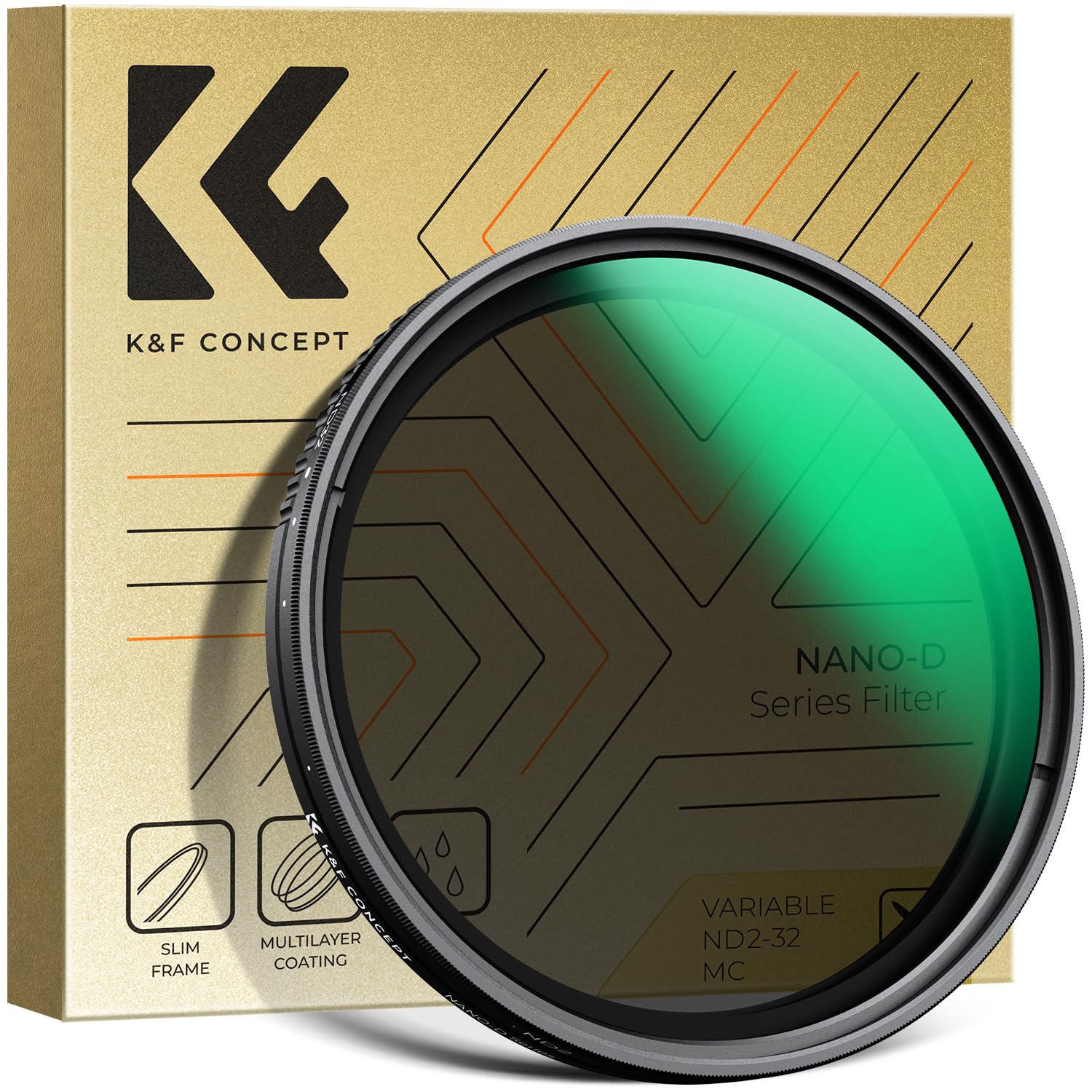 K&F Concept 82Mm Variable Nd2 32 Nd Lens Filter 1 5 Stops Waterproof Adjustable Neutral Density Camera Lens Filter With 24 Multi