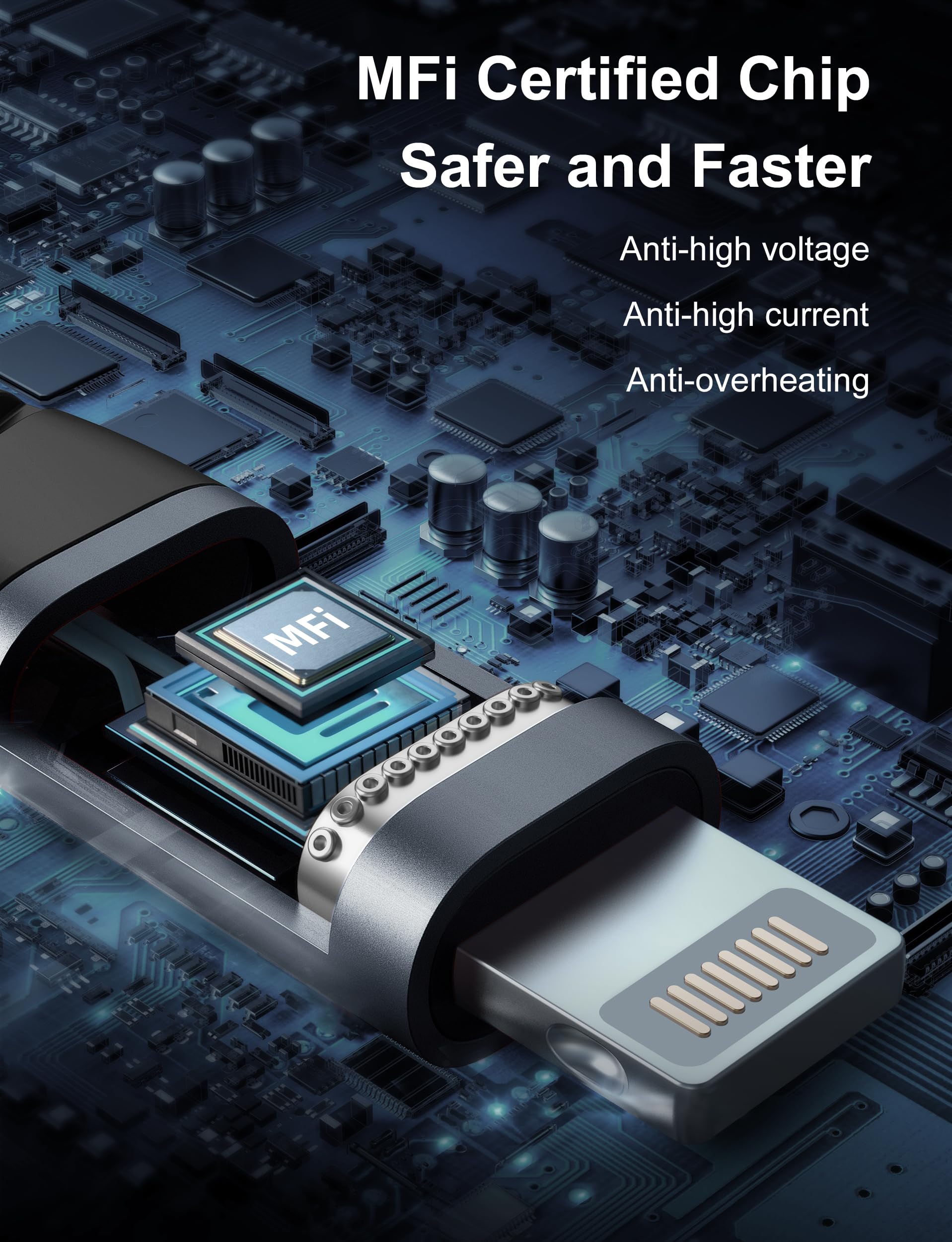 10 Ft Iphone Charger Cord 3Pack Long Certified Lightning Cable 10 Feet Braided Usb Charging Cord With Apple Iphone 13 12 11 Pro