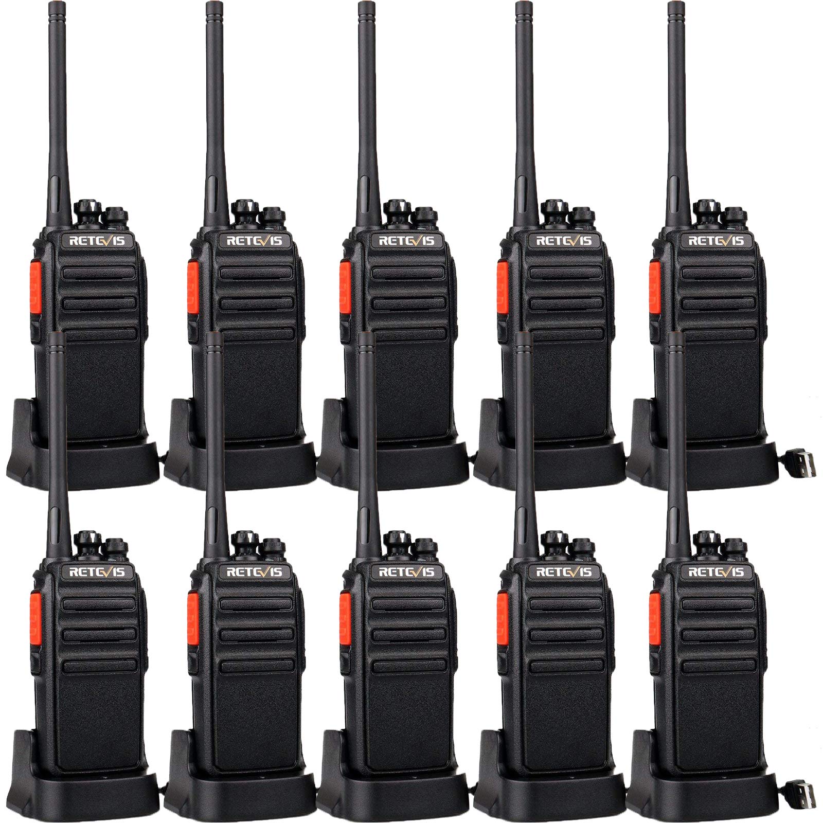 Retevis H 777S Long Range Walkie Talkies,2 Way Radios For Adults,Rechargeable Two Way Radio,Vox Hands Free Durable Strong Signal,Security Church School Business (10 Pack)