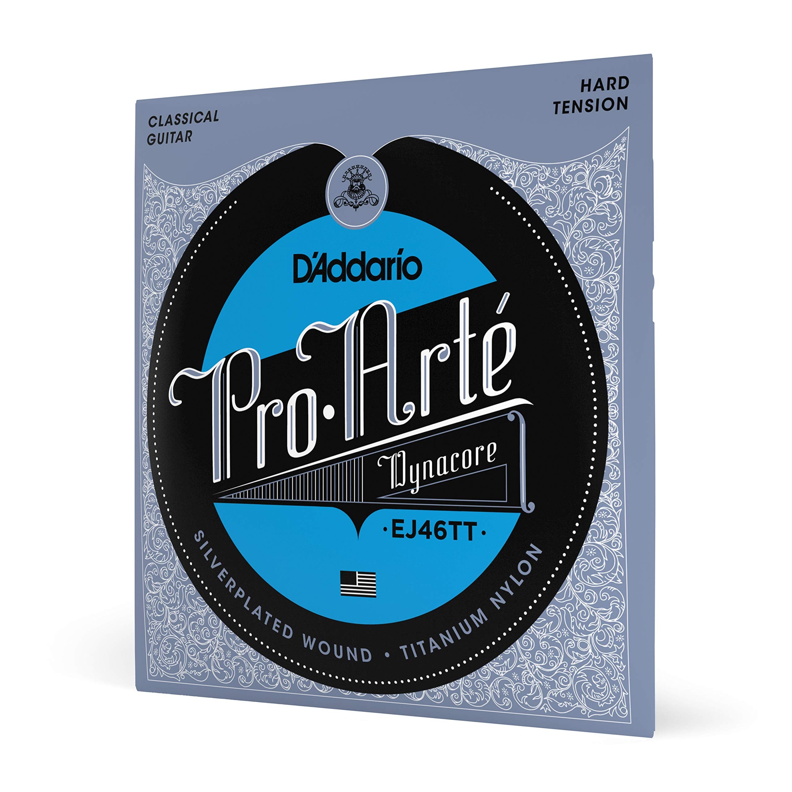D'Addario Guitar Strings   Pro Arte Classical Guitar Strings   Ej46Tt Dynacore   Silver Plated Wrap, Composite Dynacore, Titaniu