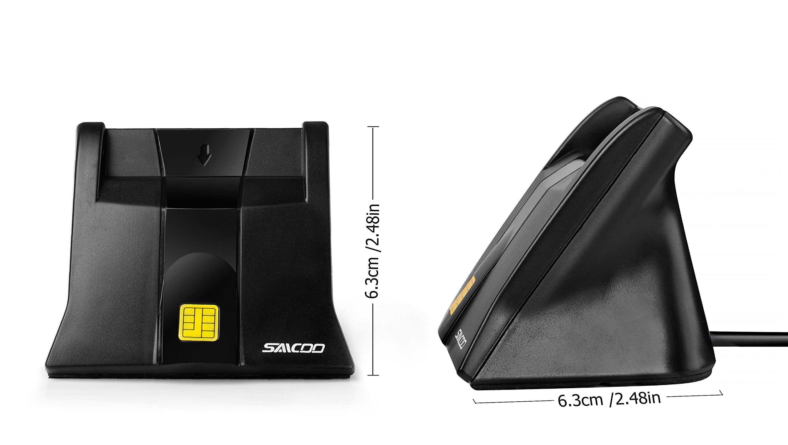 Type C Smart Card Reader Saicoo Dod Military Usb C Common Access Cac Card Reader, Compatible With Mac Os, Win   Vertical Version (Don'T Support Va Piv Card)