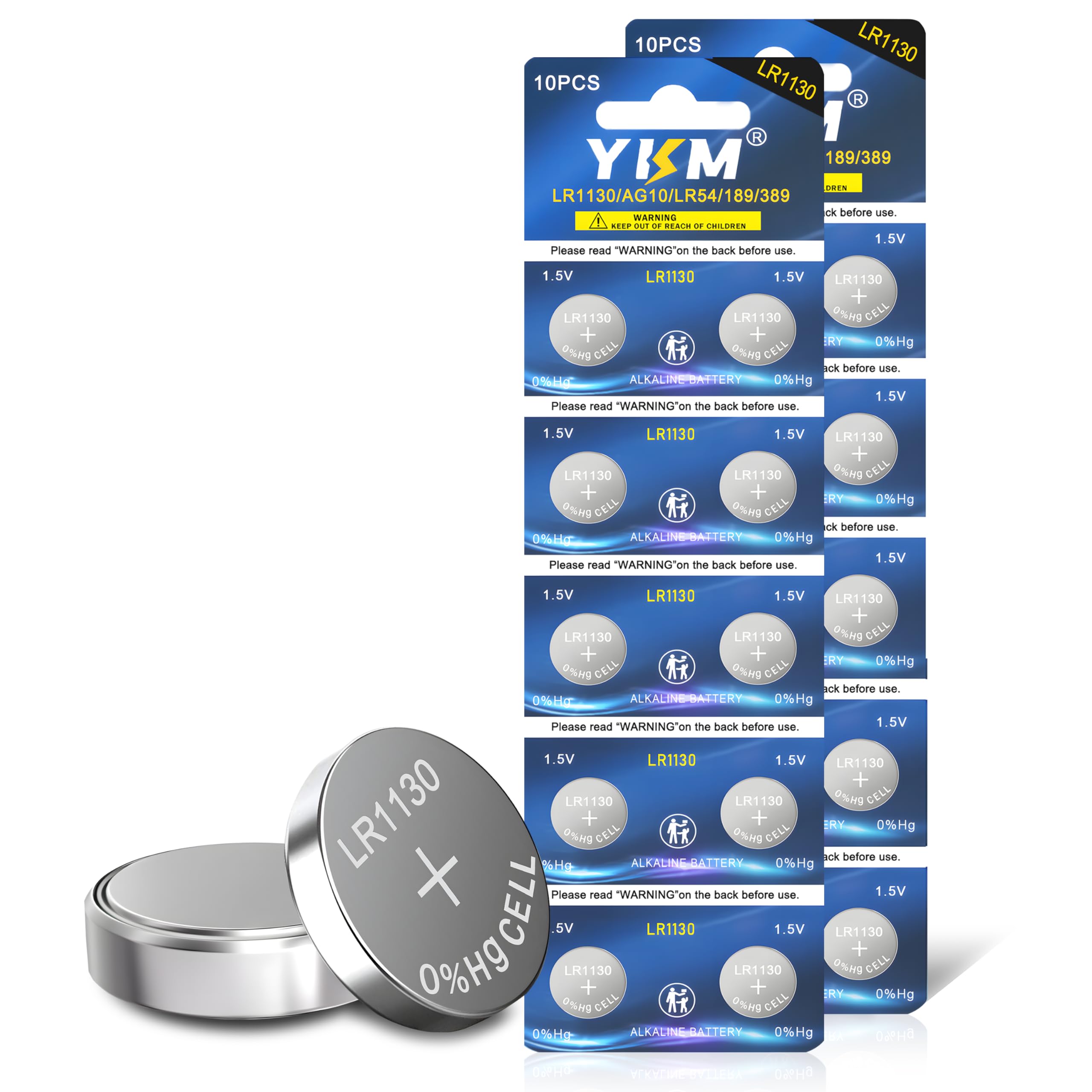 Ykm Lr1130 Battery Ag10 L1131F L1131 L1131C 389 390 Lr54 1130 1.5V Alkaline Batteries For Calculator Watch Button Cell Batteries