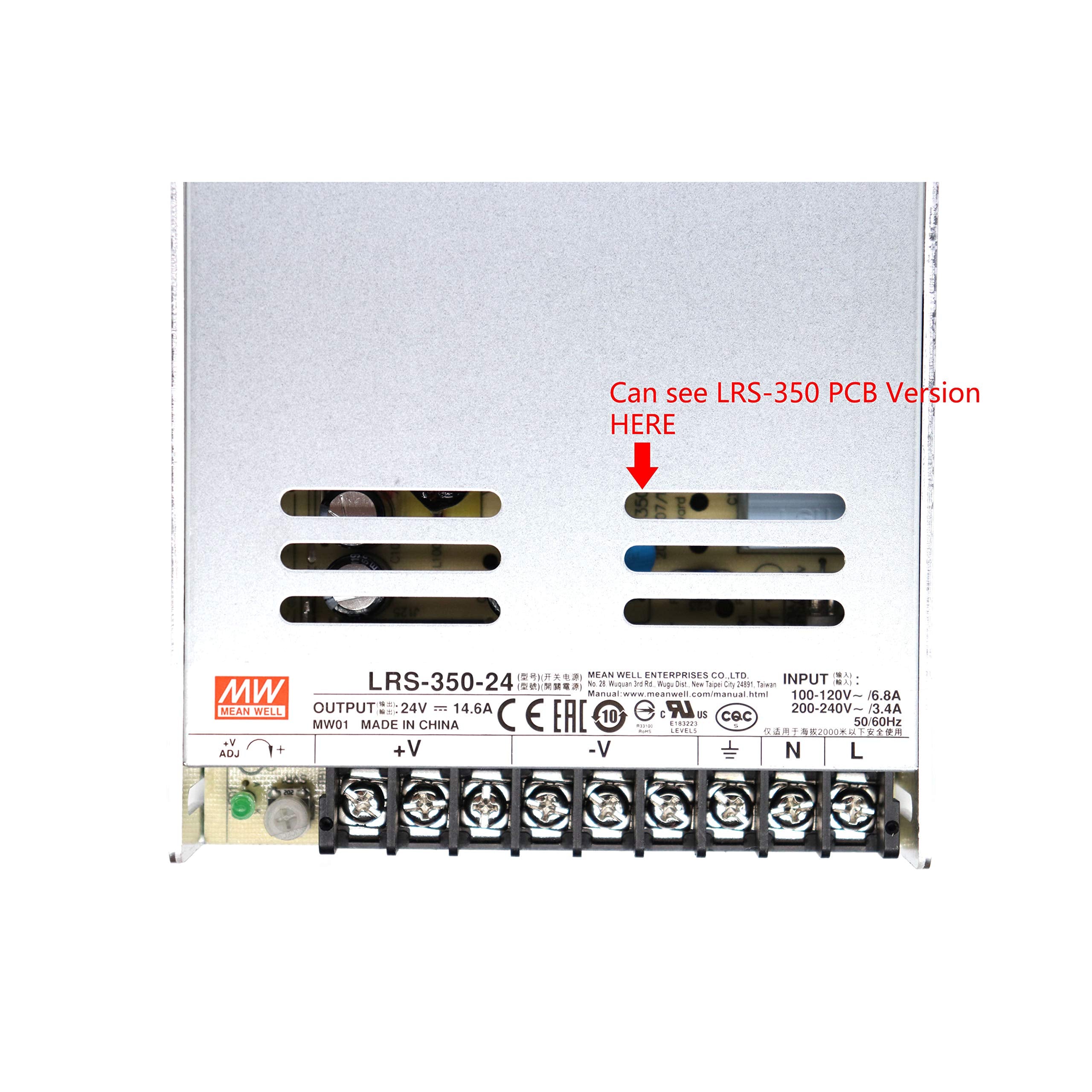 Mean Well Lrs 350 24 Ac/Dc Switching Power Supply 350.4W 24V 14.6 Amp Single Output (Lrs Series 350W 24V Smps)