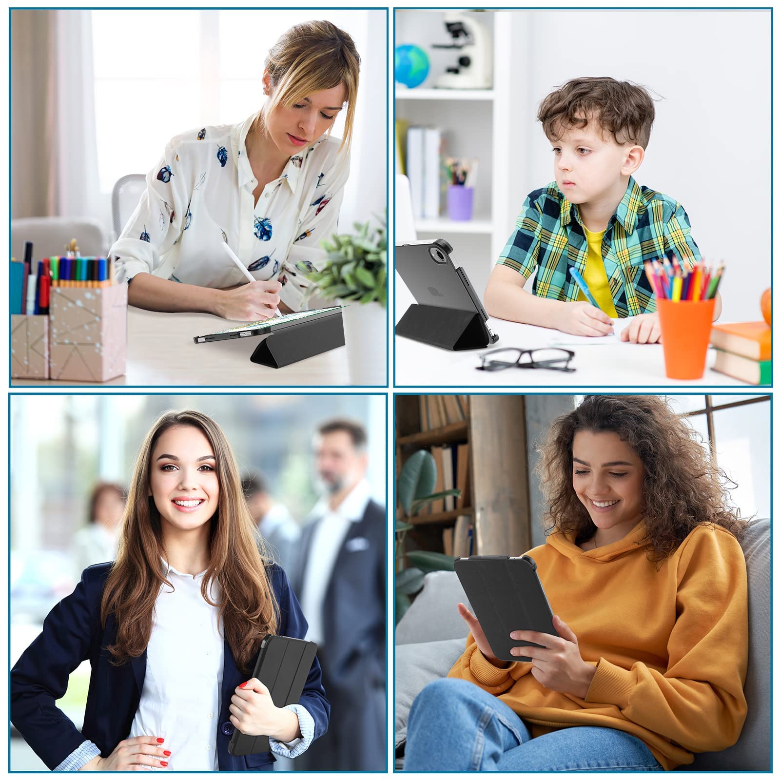 Procase Smart Case For Ipad Mini 7 A17 Pro 2024/Ipad Mini 6 2021 8.3 Inch Ipad Mini 7Th/6Th Gen Case, Hard Back Cover For Ipad Mini 8.3' 7Th Gen A2995/A2996/A2993/6Th Gen A2567 A2568 A2569  Black