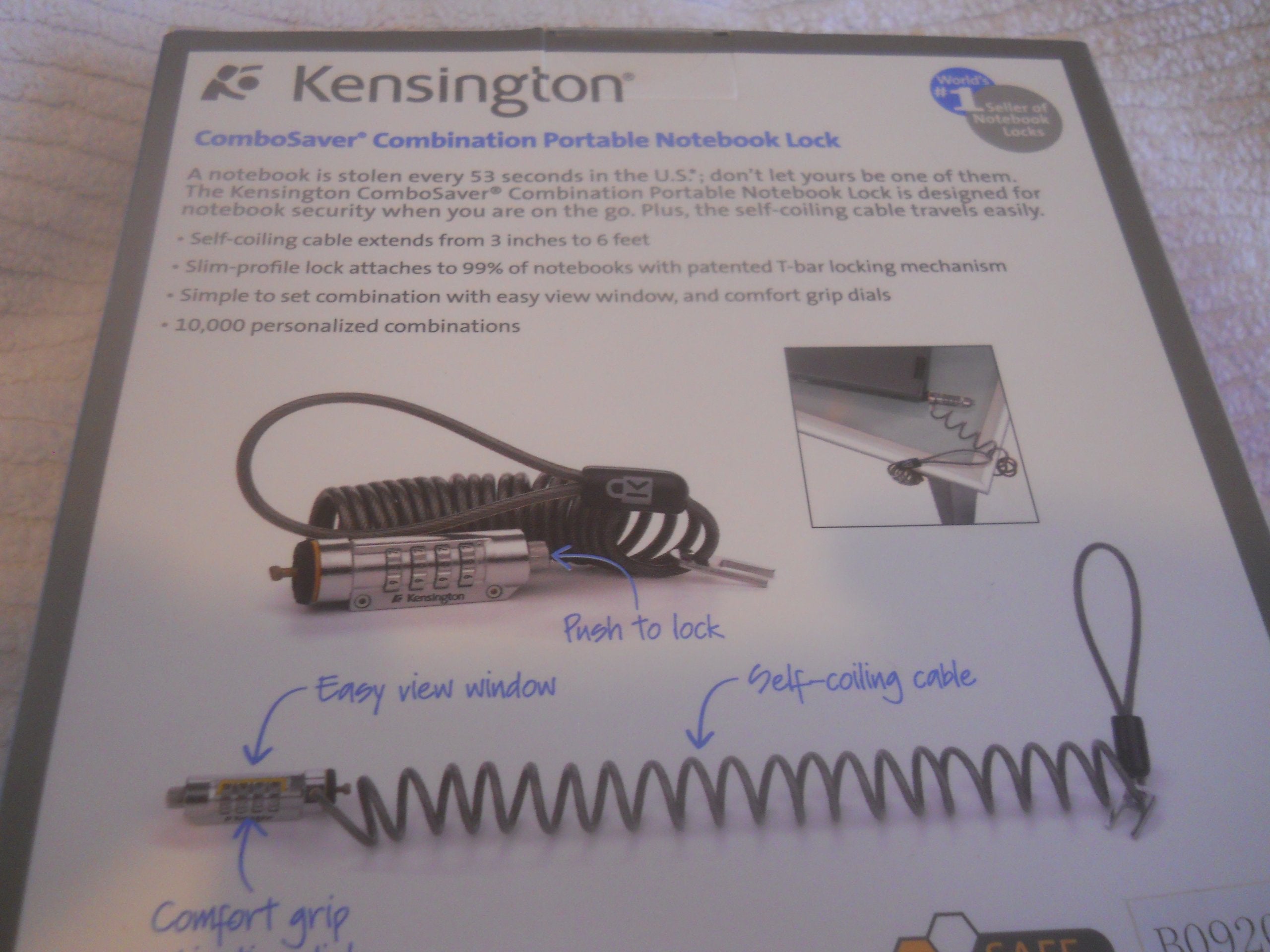 Kensington K64560Us Combosaver Portable Notebook Computer Lock