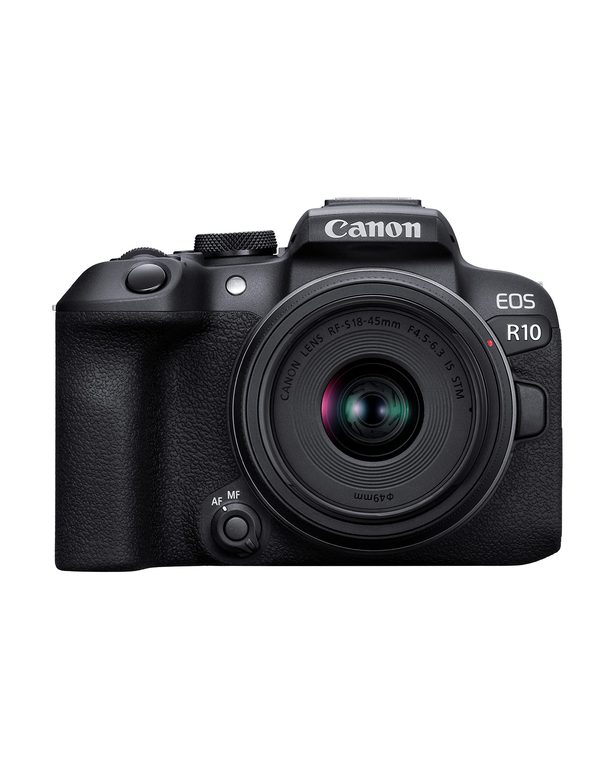 Canon EOS R10 Mirrorless Camera RF S18 45mm F4.5 6.3 is STM Lens Kit, Hybrid Camera, 24.2 Megapixel CMOS (APS C) Sensor, 4K Video, Vlogging Camera for Content Creators, Black