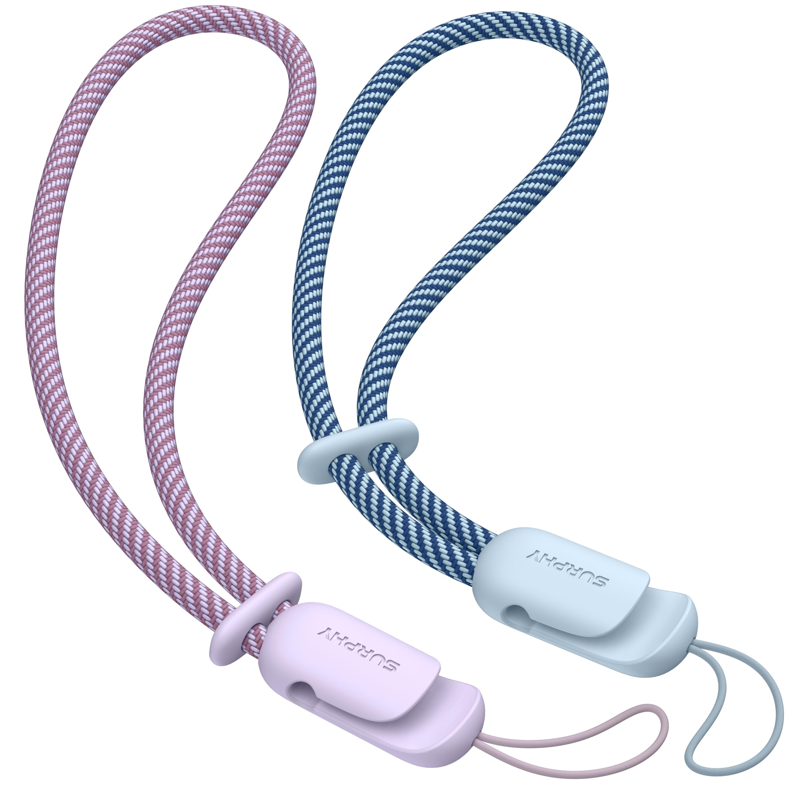 Surphy 2 Pack Lanyard, Phone Strap, Adjustable Phone Lanyard With Two Color Braided, Wrist Strap For Airpods, Camera (Lilac & Cl