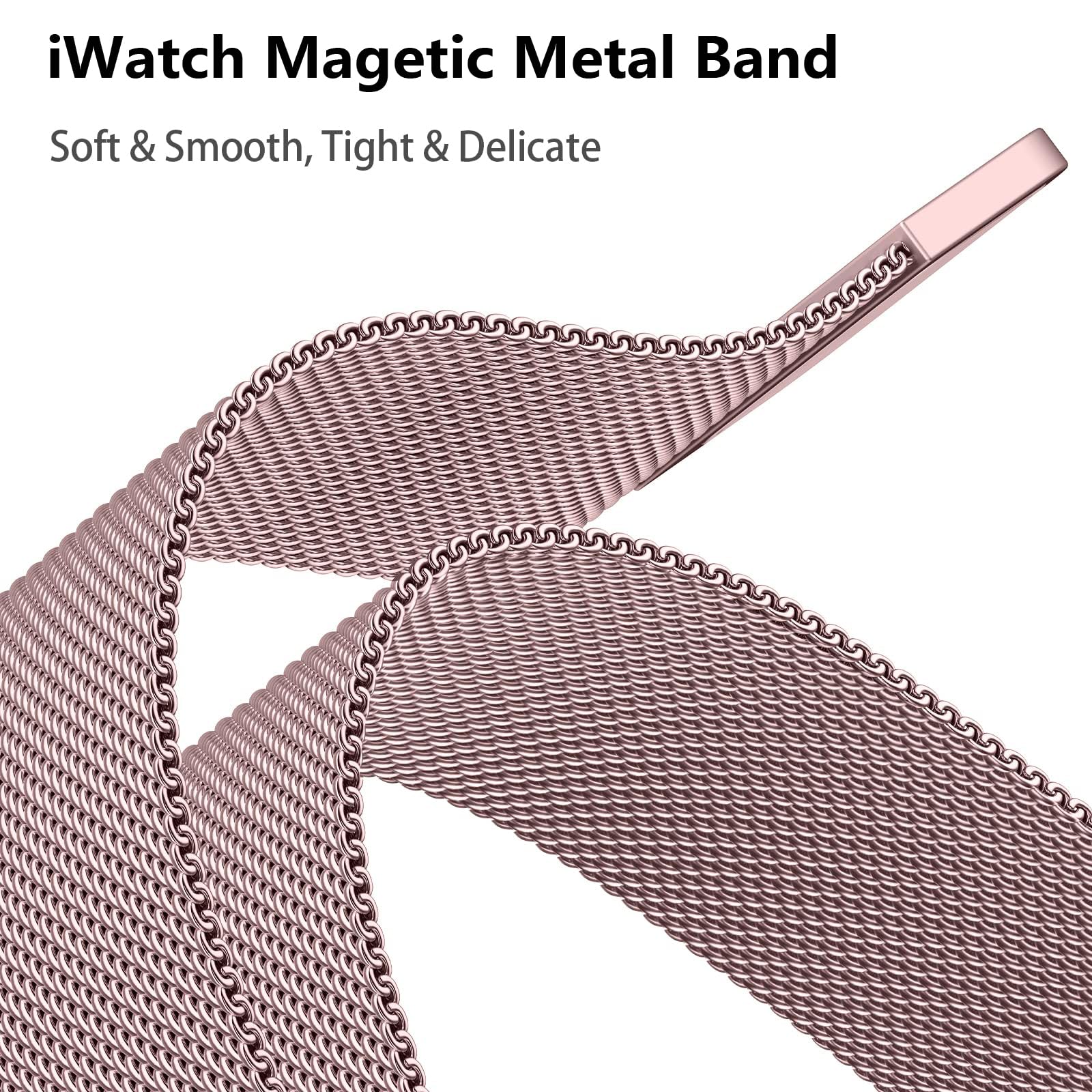 Magnetic Band And Case For Apple Watch Band 46Mm 45Mm 44Mm 42Mm 41Mm 40Mm 38Mm Women/Men,Stainless Steel Milanese Loop Bracelet