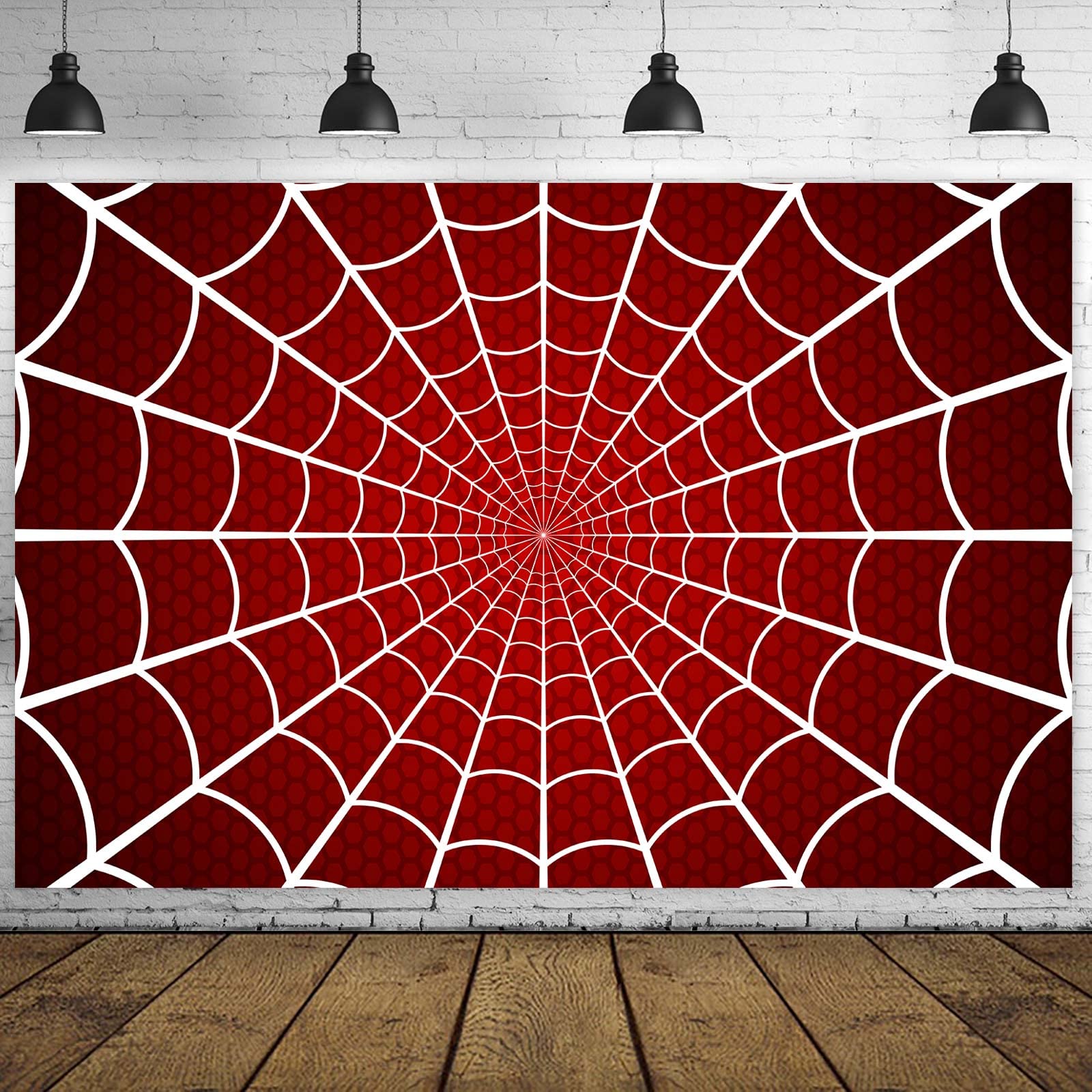 Spider Web Happy Birthday Banner Backdrop Super Hero Theme Decor Decorations For Boys Girls 1St Birthday Party Supplies Baby Sho