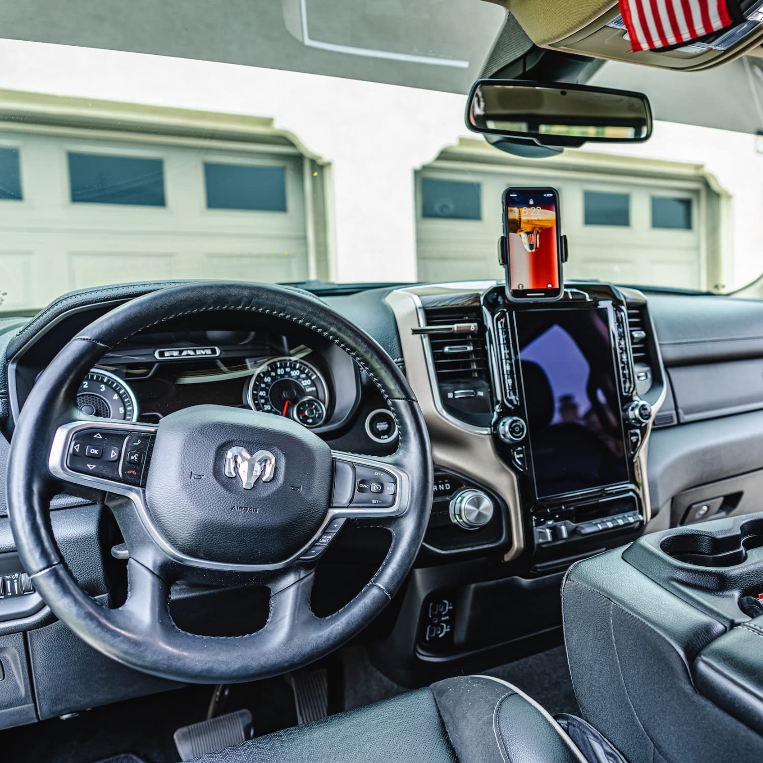 Bulletpoint Dash Cell Phone Holder For Ram Truck (2019+ 1500, 2500, 3500 And Trx) With 20Mm Single Ball Mount - Compatible With