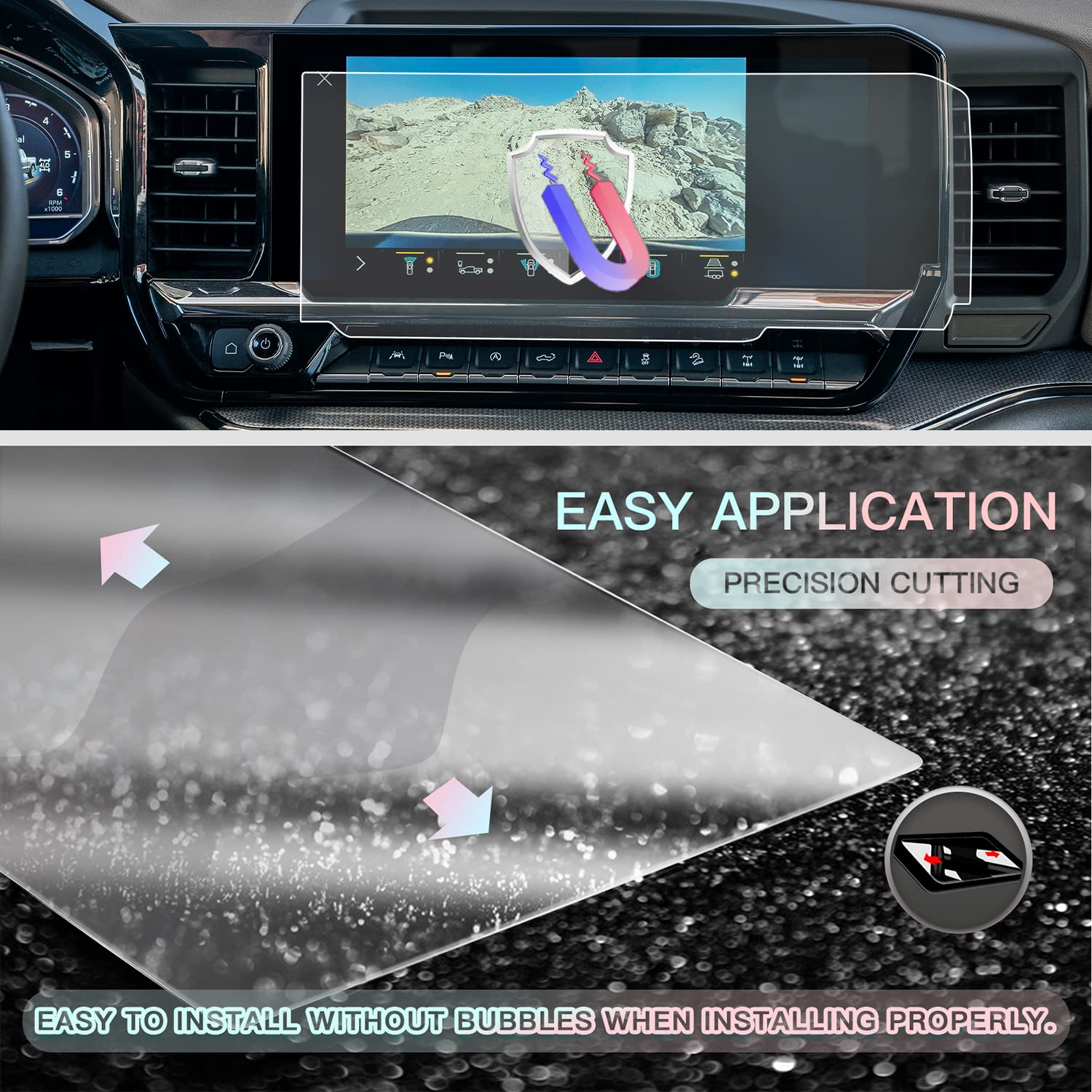 Cdefg 2Pcs 2022 2025 Silverado 13.4In Screen Protector For Chevy 2024 Silverado 1500 2025 Sierra 1500 2500Hd 3500Hd Touch Screen Protector Display