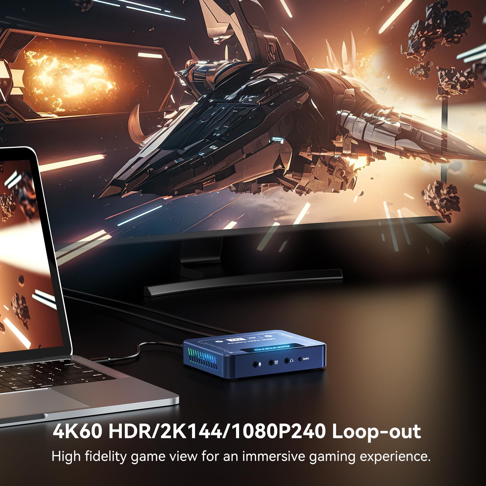 Anyoyo 4K@60Hz Hdmi Capture Card, Usb3.0 Game Capture Video, 4K@60Fps Hd Recording, High Speed Data Transfer, Game Capture,Video