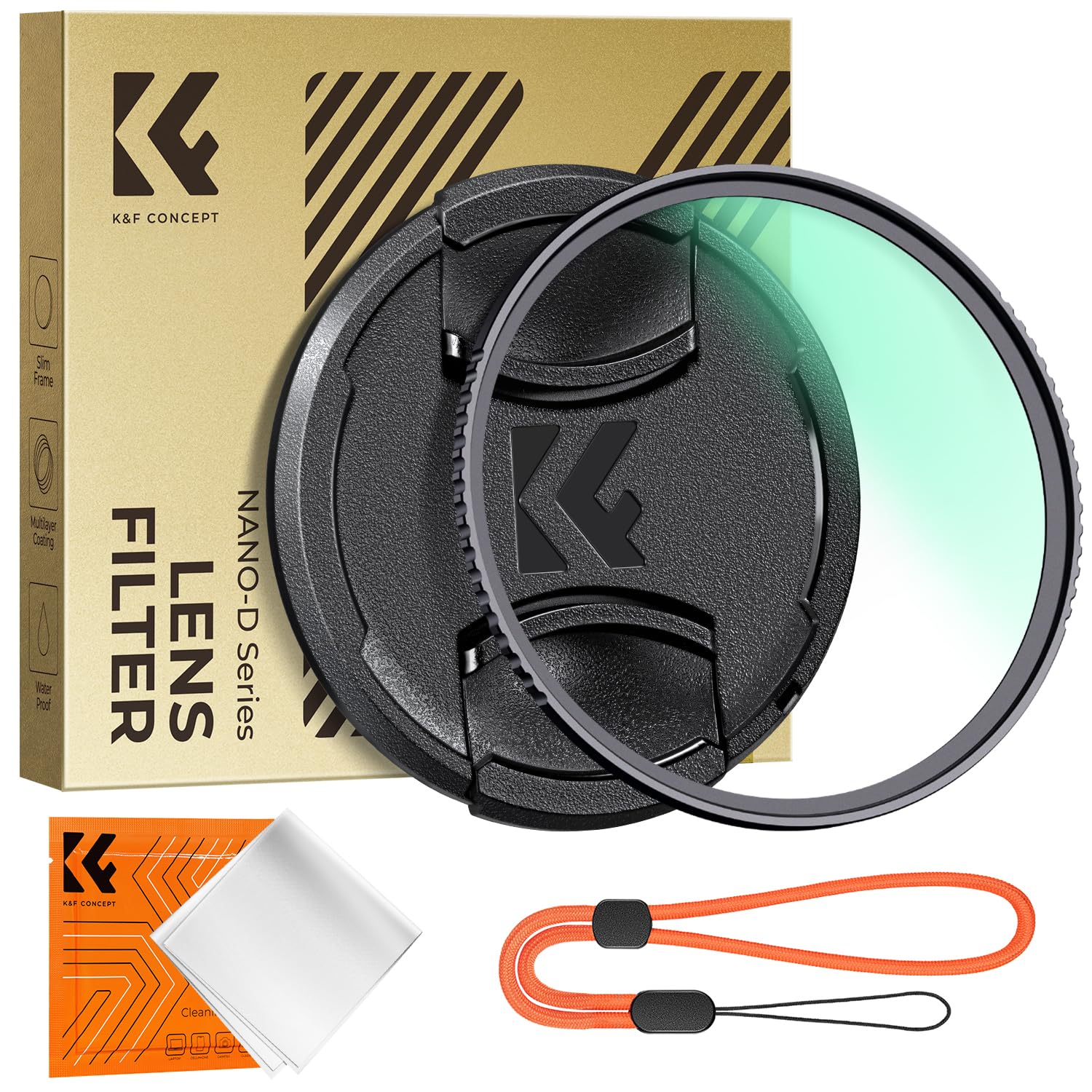 K&F Concept 77Mm Mc Uv Lens Protection Filter With Filter Cap Ultra Slim 24 Layer Coatings Waterproof Uv Filter For Camera Lens