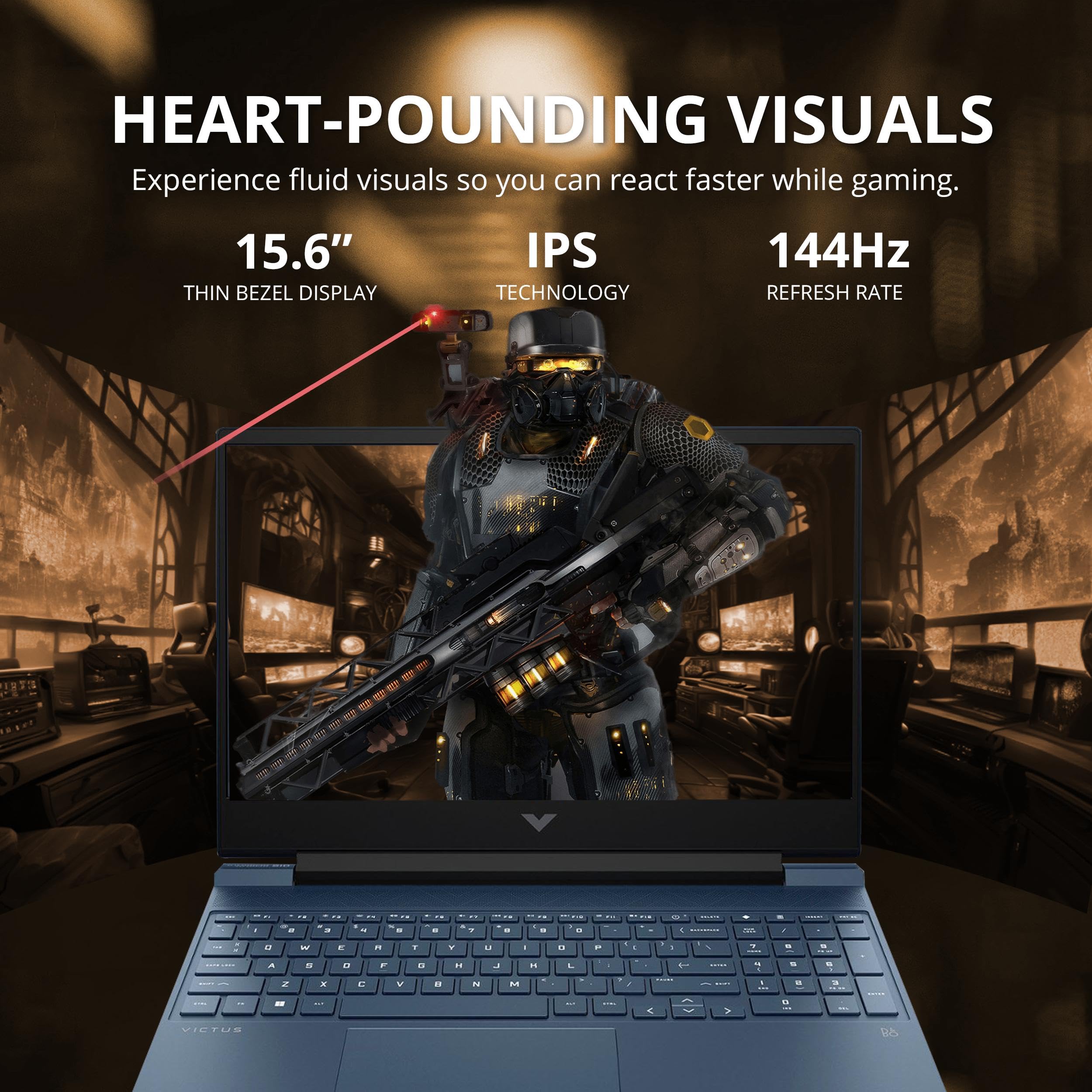 Hp Victus Gaming Laptop, 15.6'' Fhd 144Hz Ips Display, Intel Core I5-13420H, 16Gb Ram, 512Gb Pcie Ssd, Nvidia Geforce Rtx 3050,