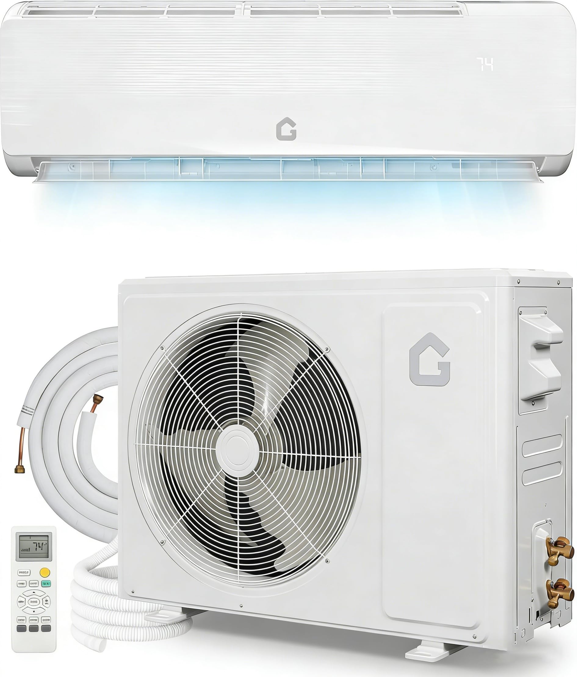12000BTU Mini Split AC/Heating System, 19 SEER2 115V Ductless Mini Split Air Conditioner with Heat Pump, Cools Up to 750 Sq.Ft,