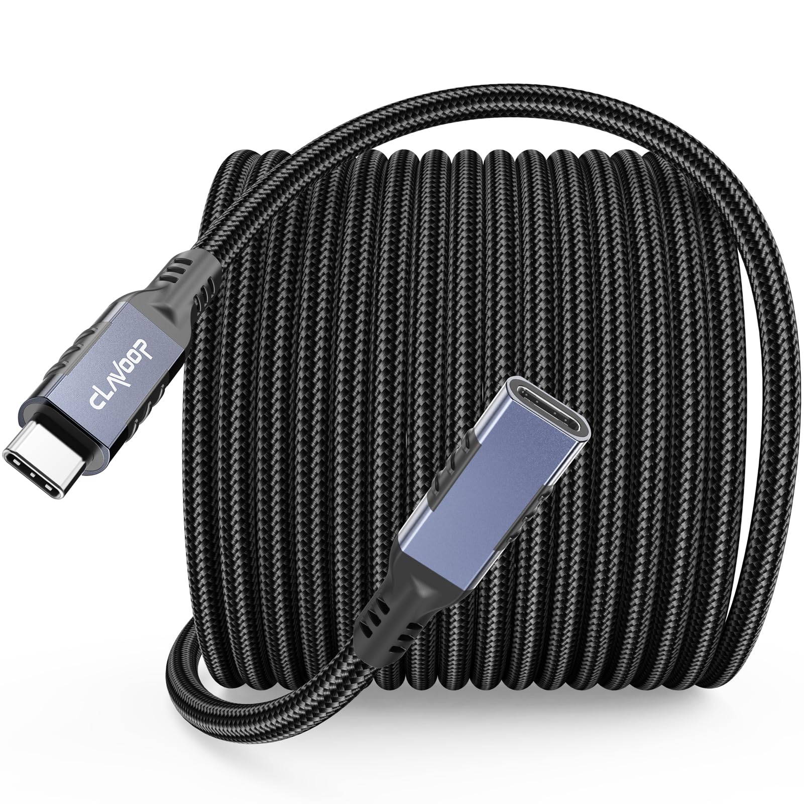 USB C Extension Cable 20ft Long, Upgraded 4K@60Hz Monitor & 100W Charging & 10Gbps Data Transfer USBC Extender Male to Female U