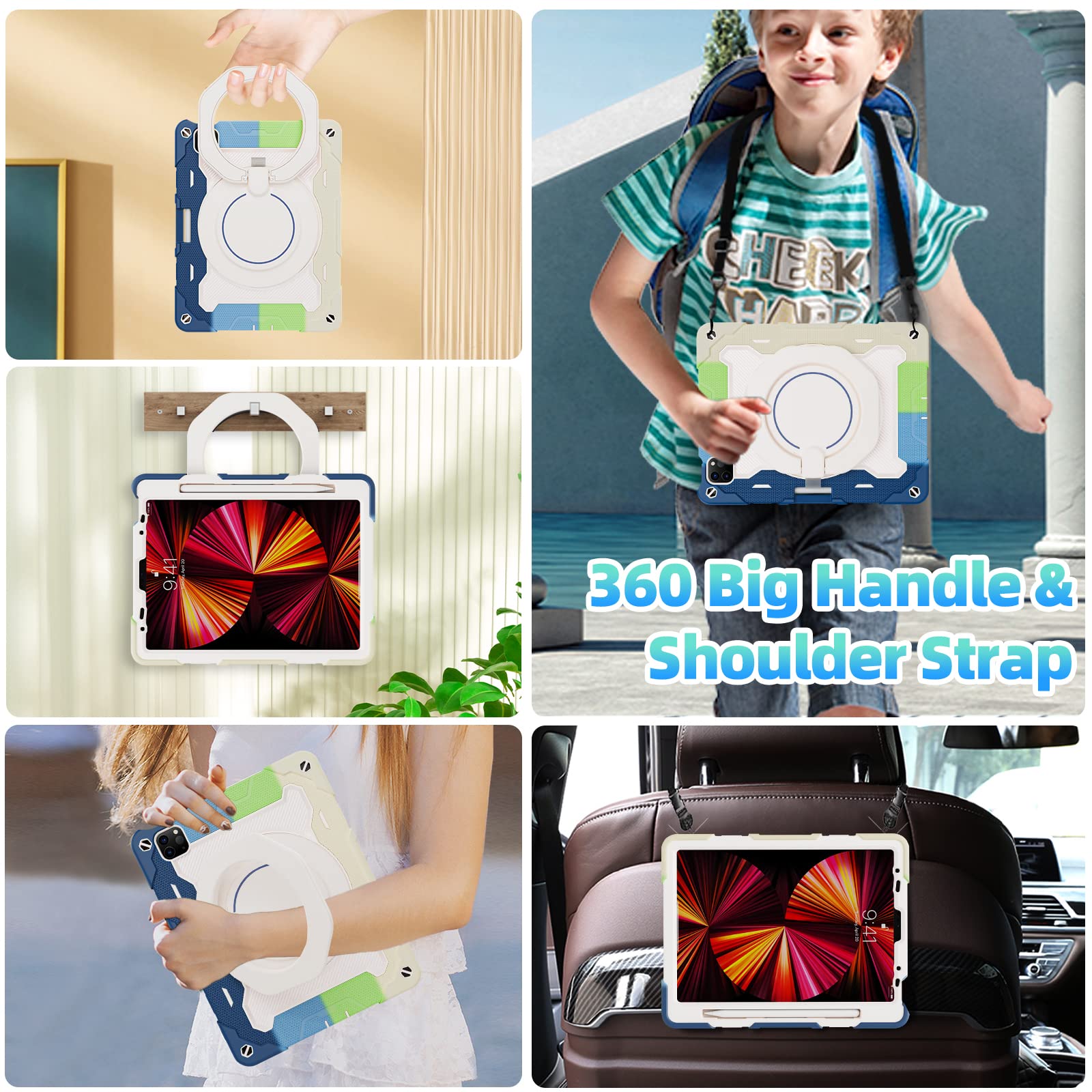 Roiskin For Ipad Air 5Th Generation Case 2022/ 4Th Gen 2020 10.9 In With Screen Protector For Kids[15Ft Drop Protection] Ipad Pr