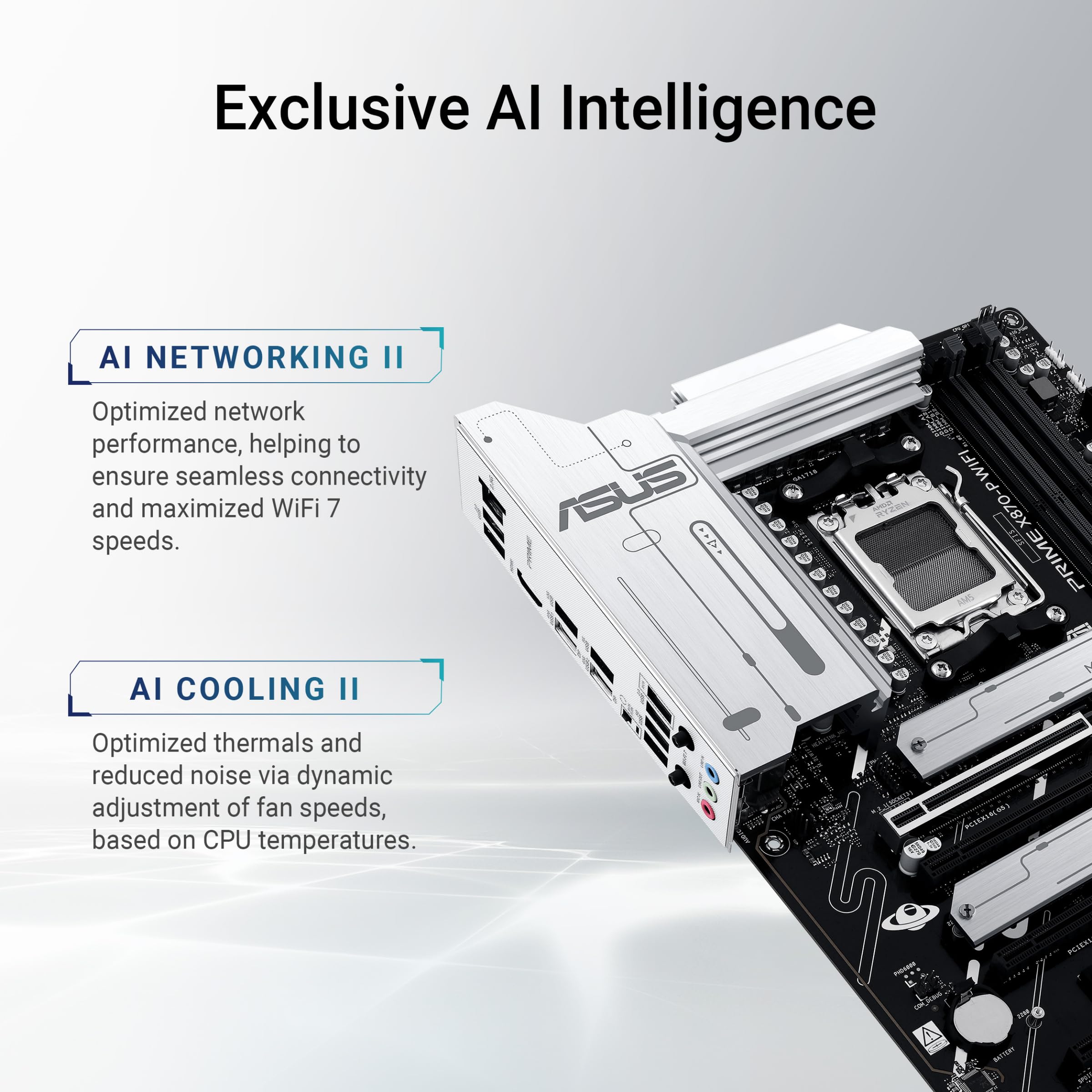 Asus Prime X870 P Wifi Amd Am5 X870 Atx Motherboard 14+2+1 80A Drmos Power Stages, Ddr5, Pcie 5.0, Pcie 5.0 X16, Q Release, 4X M