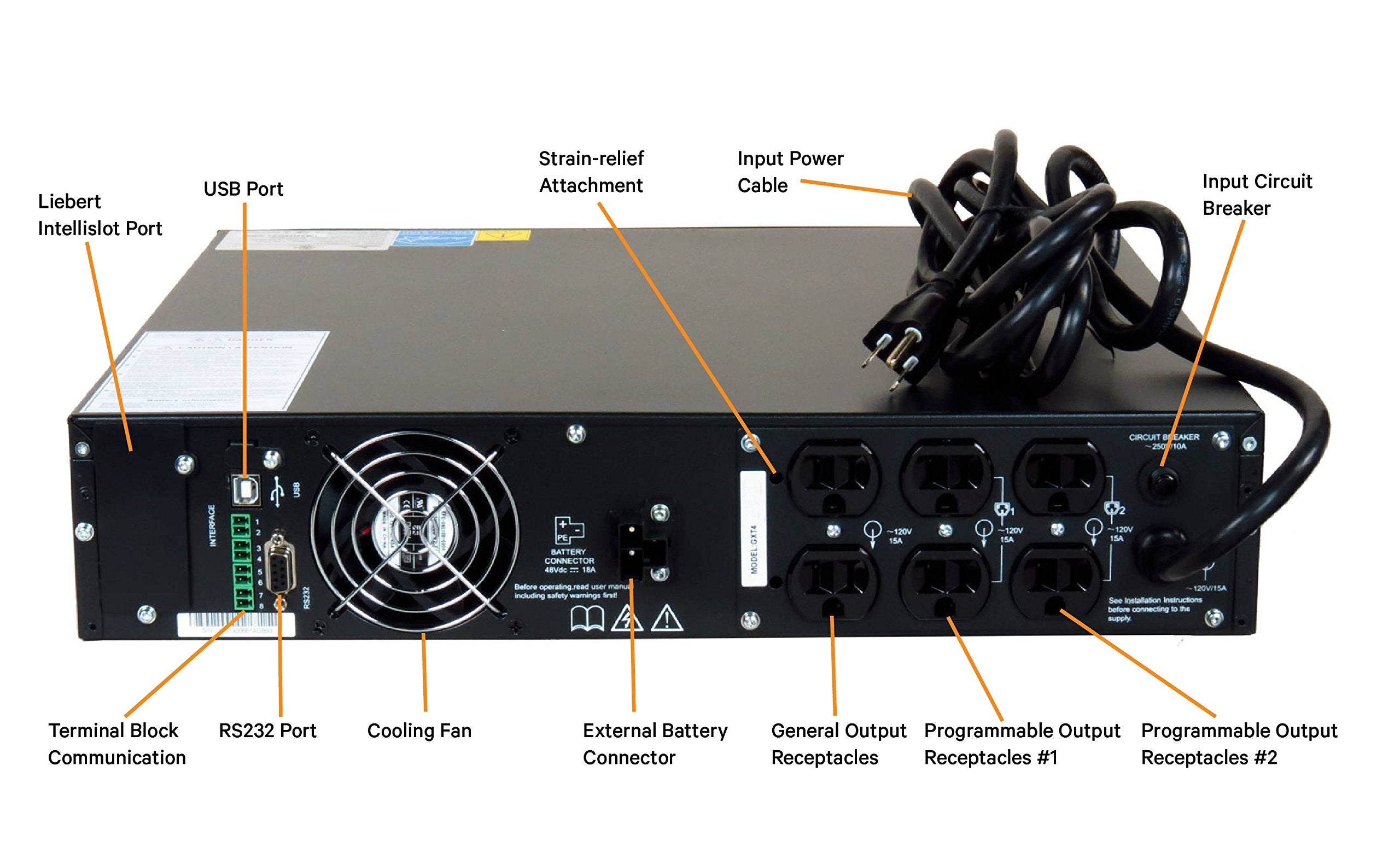 Liebert Gxt4 Ups 1000Va 900W 120V, Online Double Conversion Rack Mount/Tower Ups, Uninterruptible Power Supply, Sine Wave, Avr,