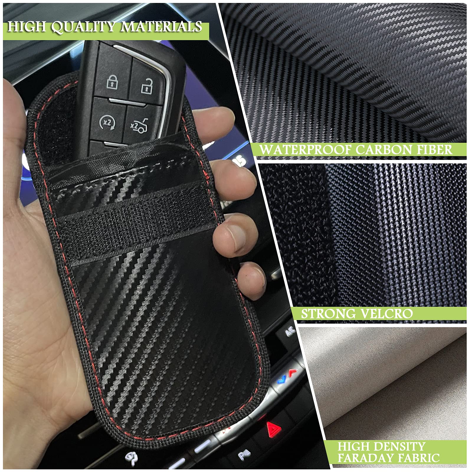 Todoxi Faraday Box & 2 Pack Key Fob Bags - Signal Blocker Pouch for 5-8 Keys, RFID Protection for Car Keys