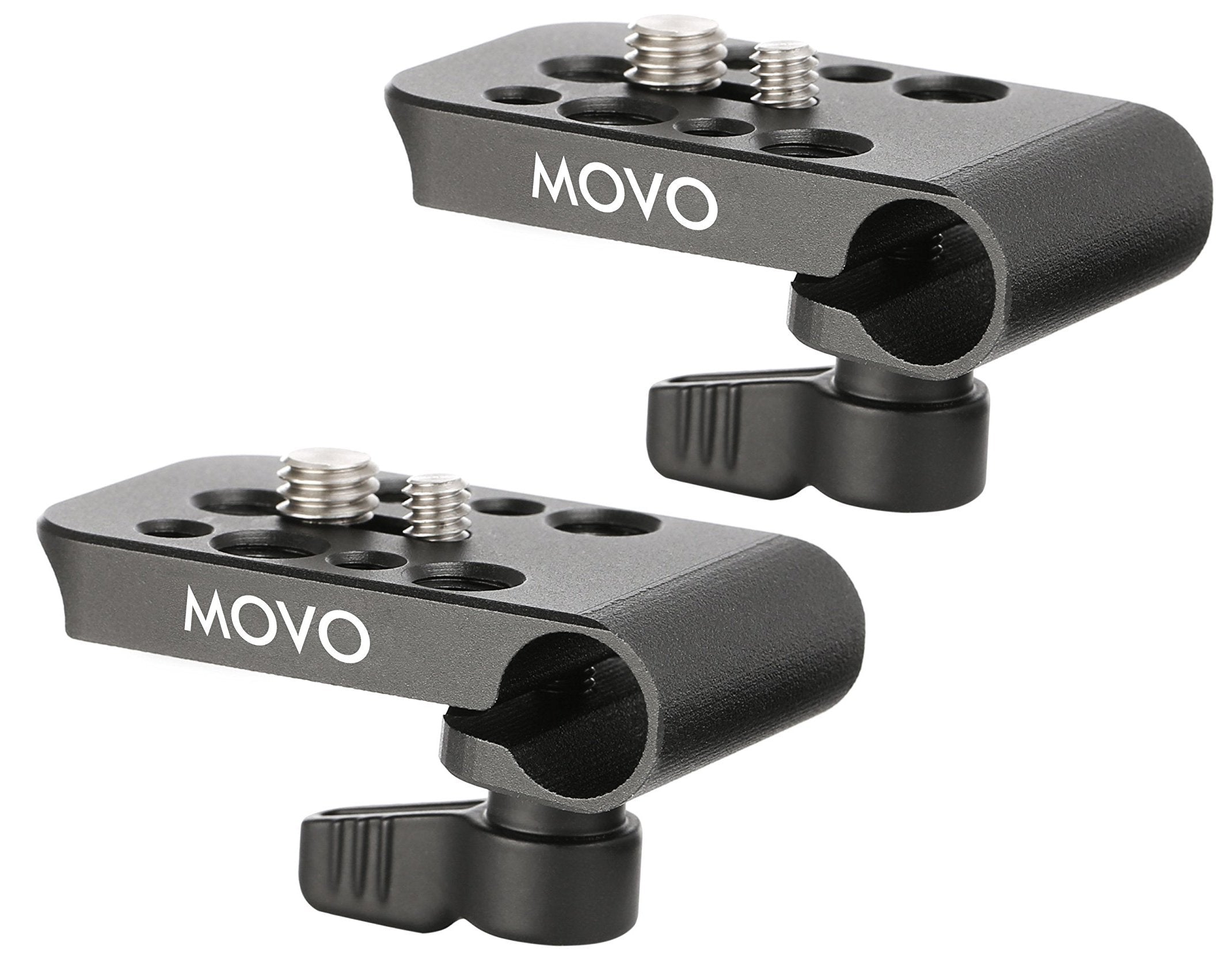 Movo CAB1000 15mm Modular Rod Clamp Adapter - Mounts Cameras, Monitors, Recorders to Rigs with Multiple 1/4 and 3/8 Male/Female 