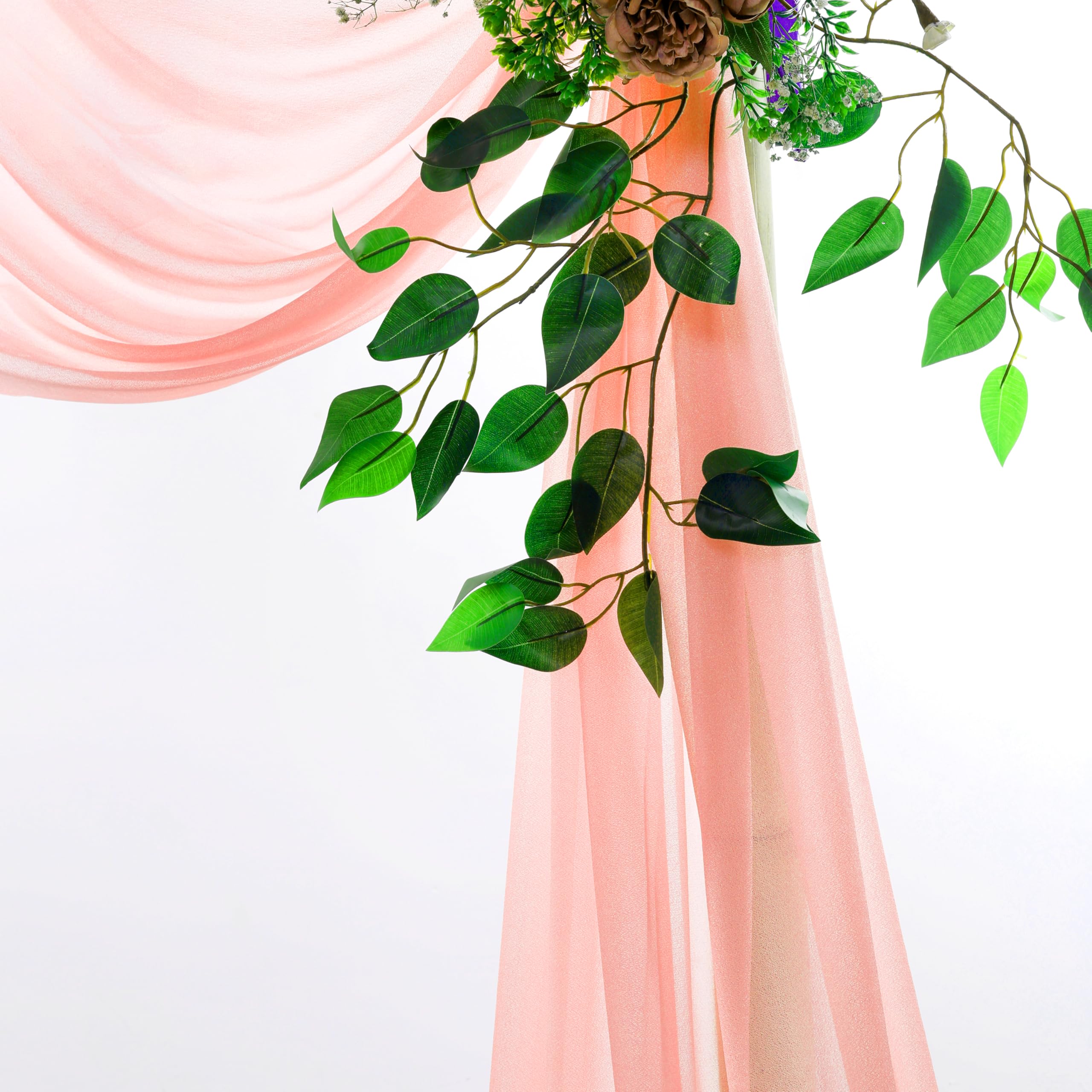 Vds Pack Of 2 Panel (30 Inch X 30 Feet) Wedding Arch Draping Fabric Sheer Chiffon Fabric Drapery For Wedding Ceremony Reception