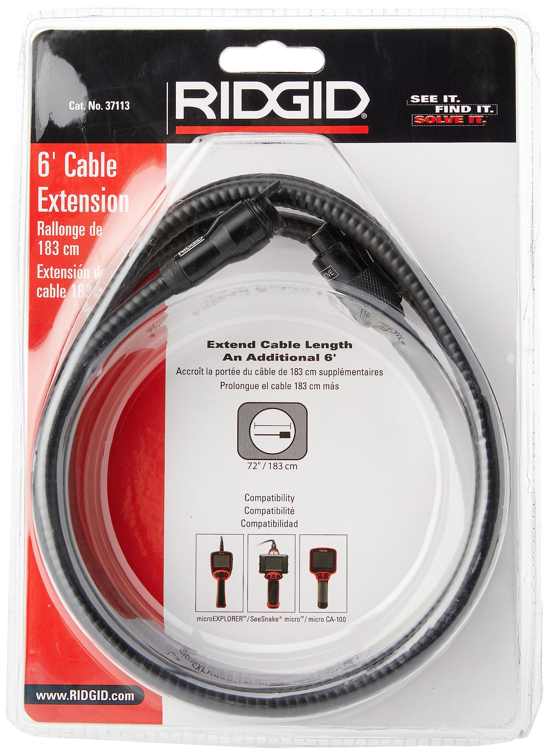 Ridgid 37113 Micro Extension Cable, 6 Foot Ridgid Seesnake Universal Cable Extension