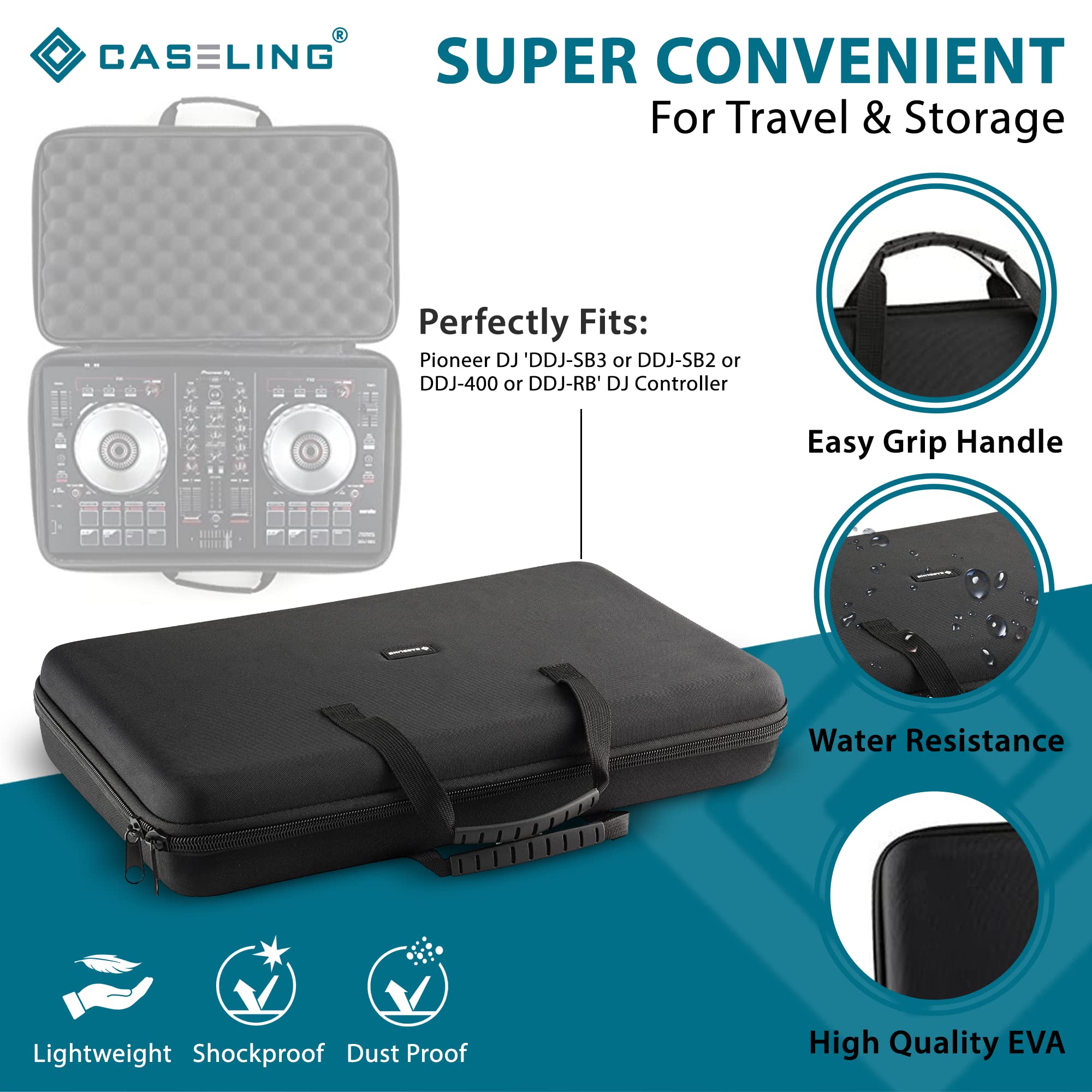 Caseling Hard Case Fits: Pioneer Dj Ddj Flx4 / Ddj 400 / Ddj Sb2 / Ddj 200 / Ddj Sb3 / Ddj Rb (Not For Ddj Sr2)