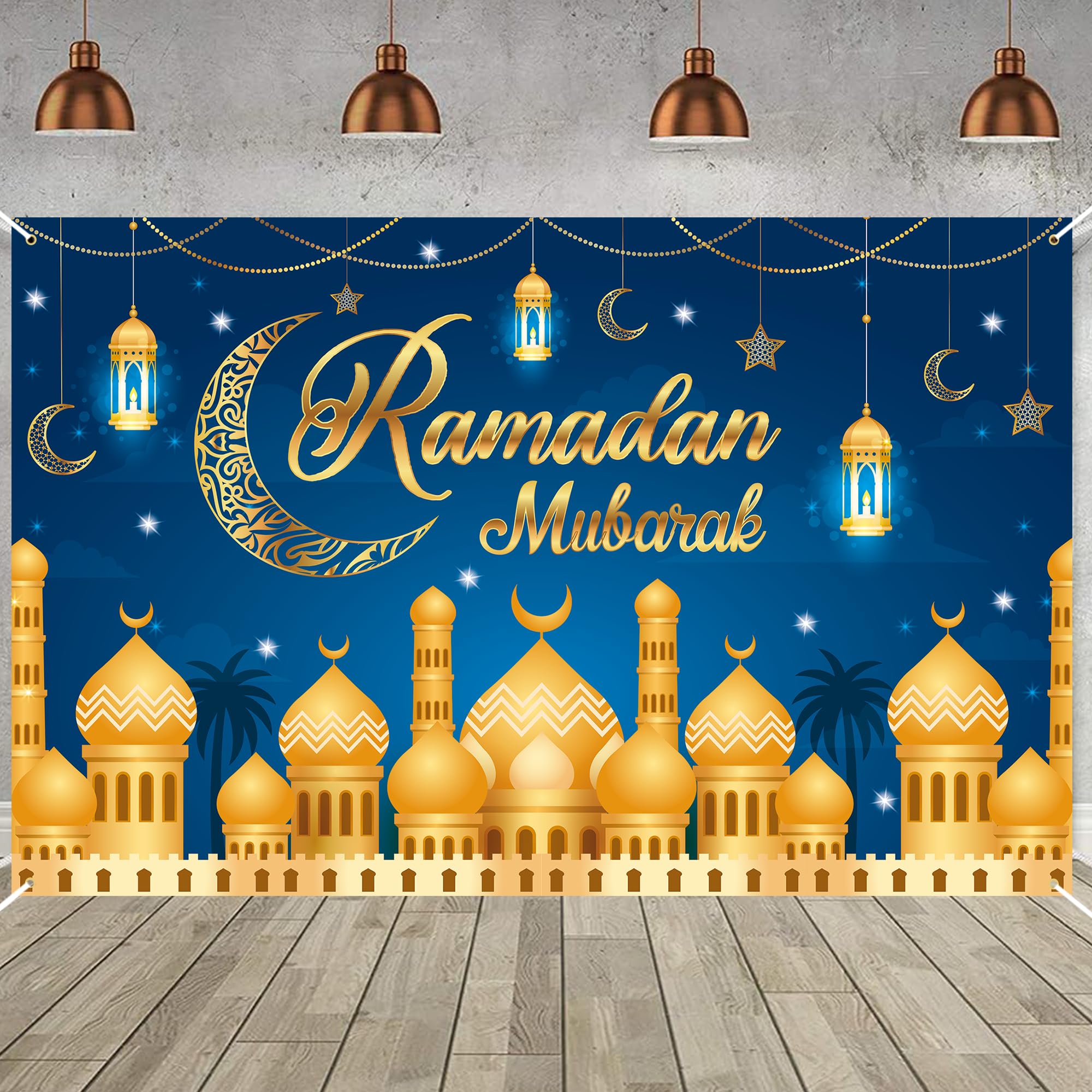 Ramadan Decorations For Home   71 X 44 In Ramadan Banner Mubarak Table Mubarak Sign Backdrop Favors Hanging Decorations For Outd