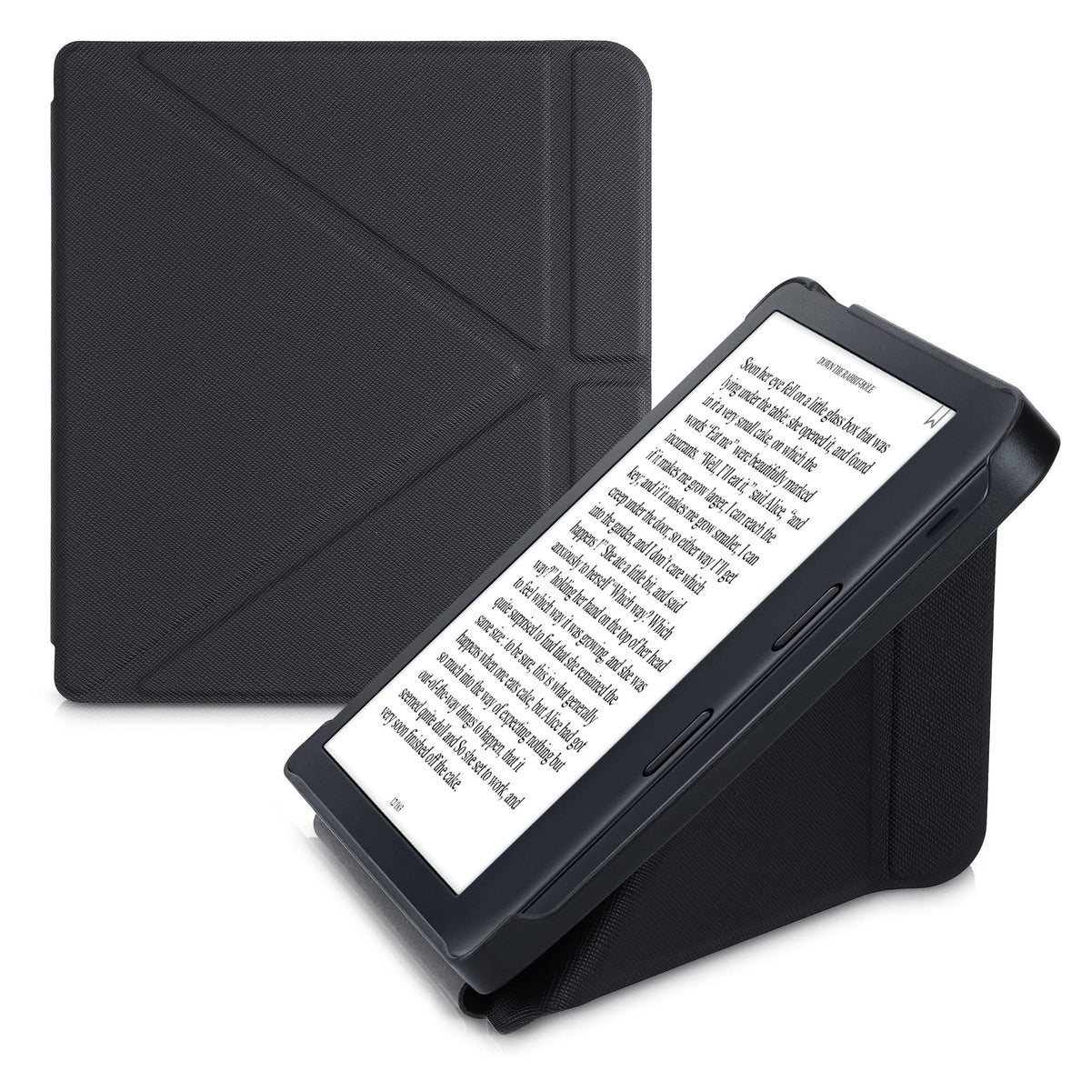 Kwmobile Origami Case Compatible With Kobo Libra 2 Case   Slim Pu Leather Cover With Stand   Black